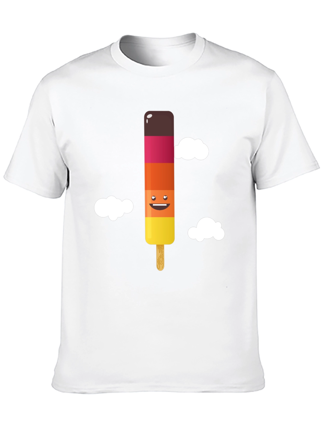 Fun Ice Pop Graphic Tee - Black Cotton T-Shirt