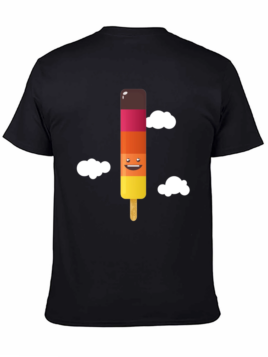 Fun Ice Pop Graphic Tee - Black Cotton T-Shirt