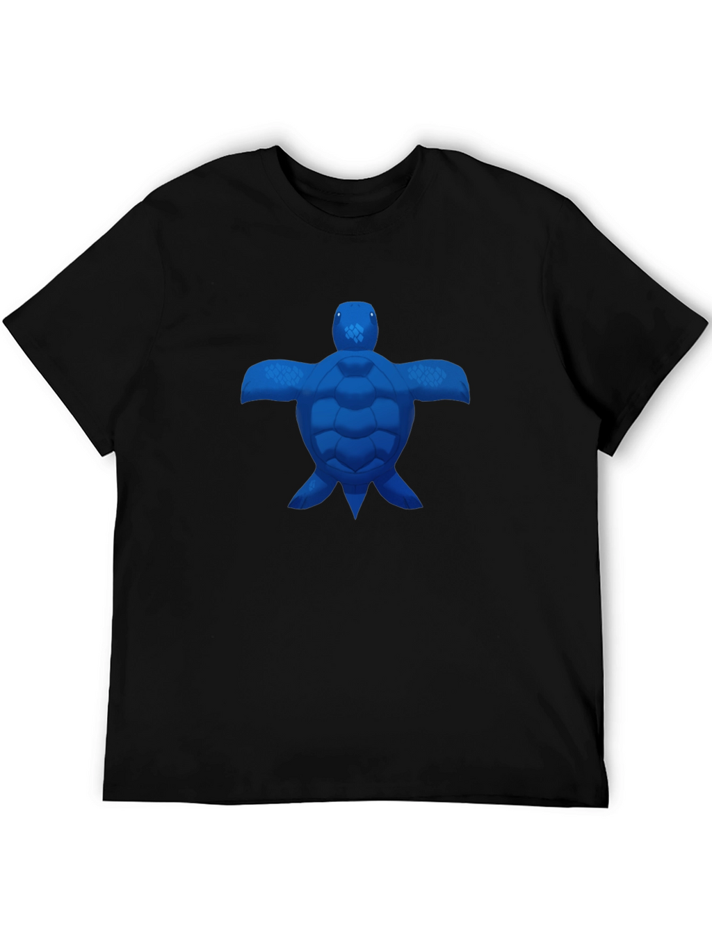 Blue Turtle Graphic Black T-Shirt
