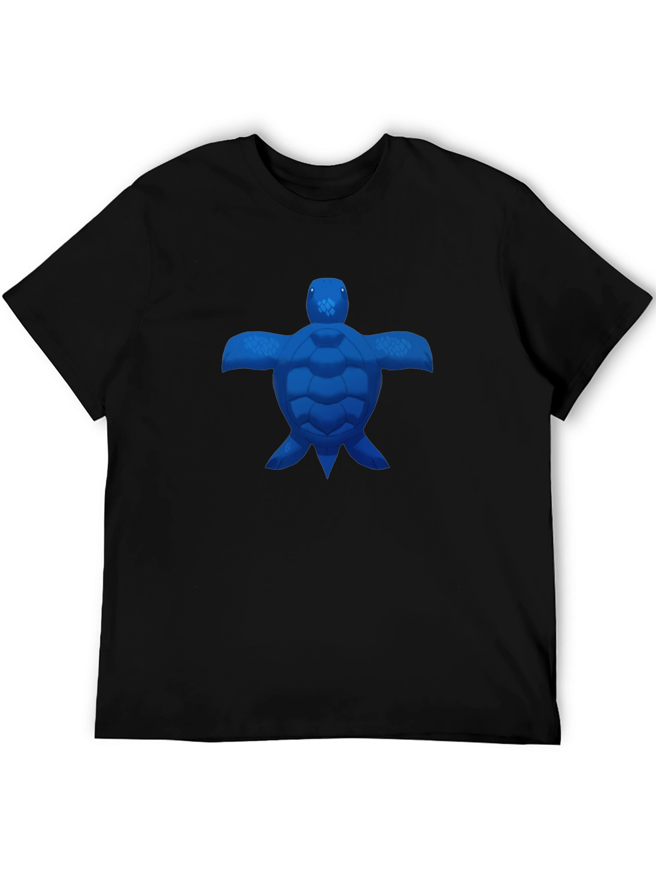 Blue Turtle Graphic Black T-Shirt