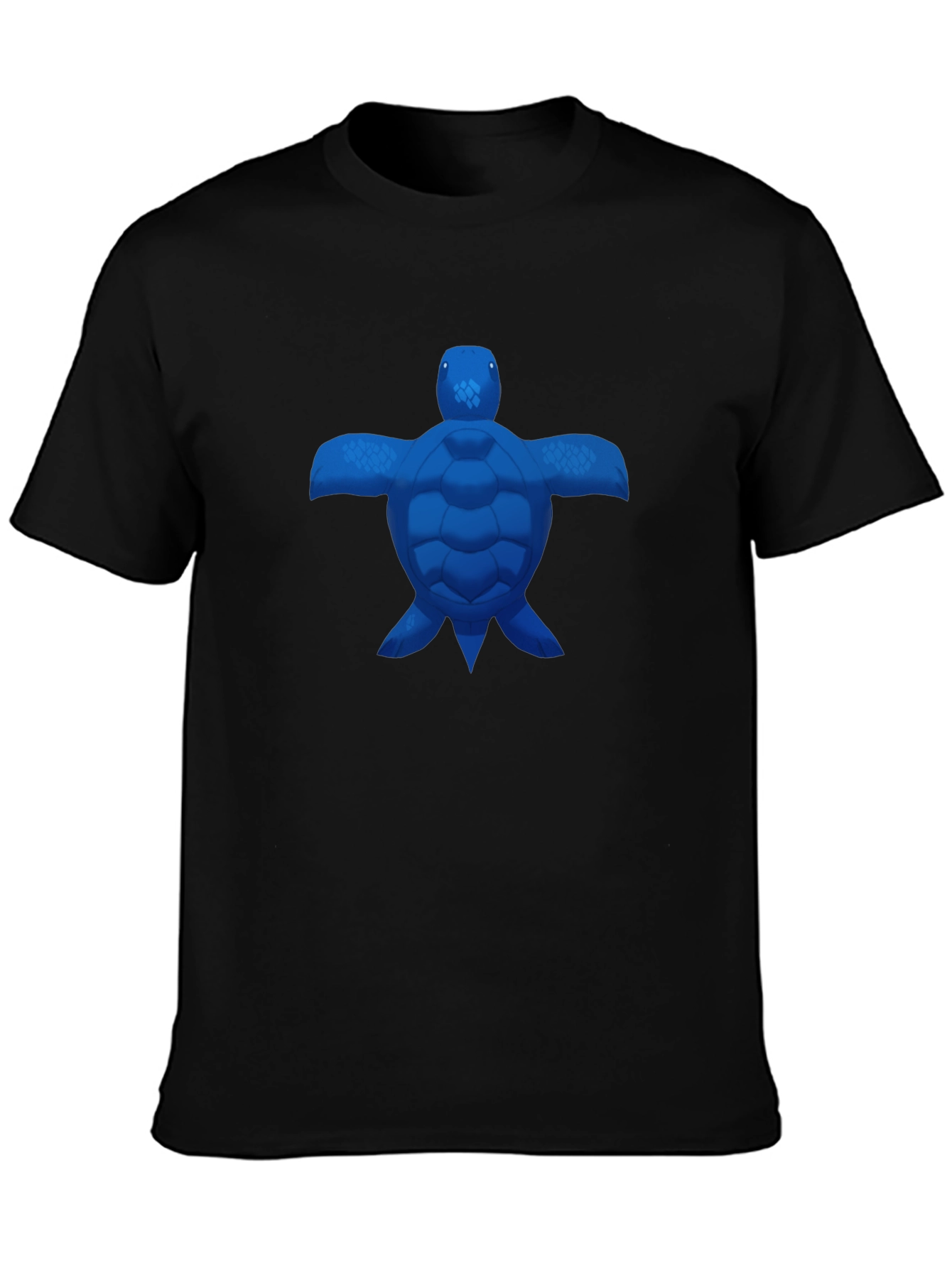 Blue Turtle Graphic Black T-Shirt