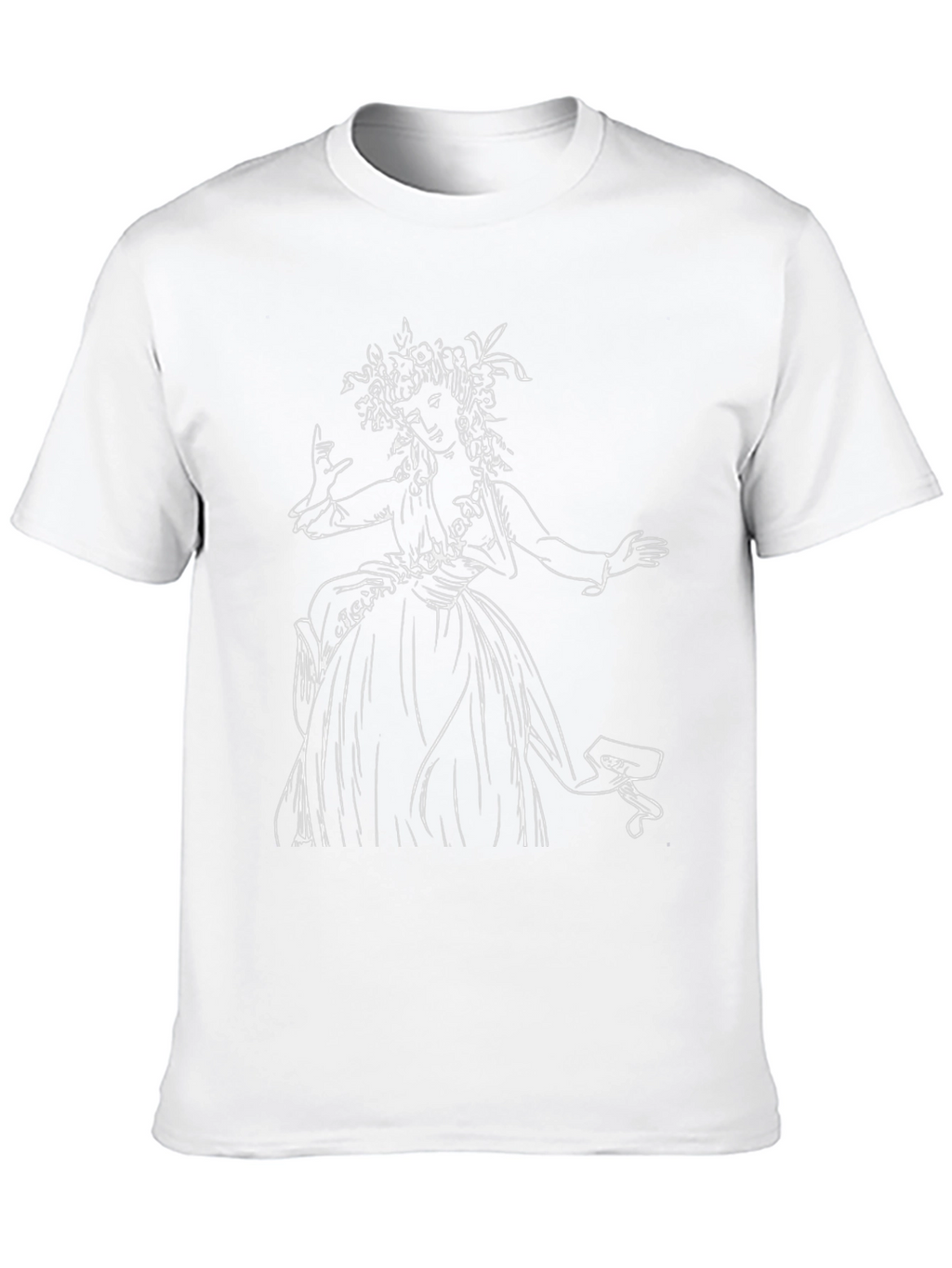 Black T-Shirt with Woman Sketch