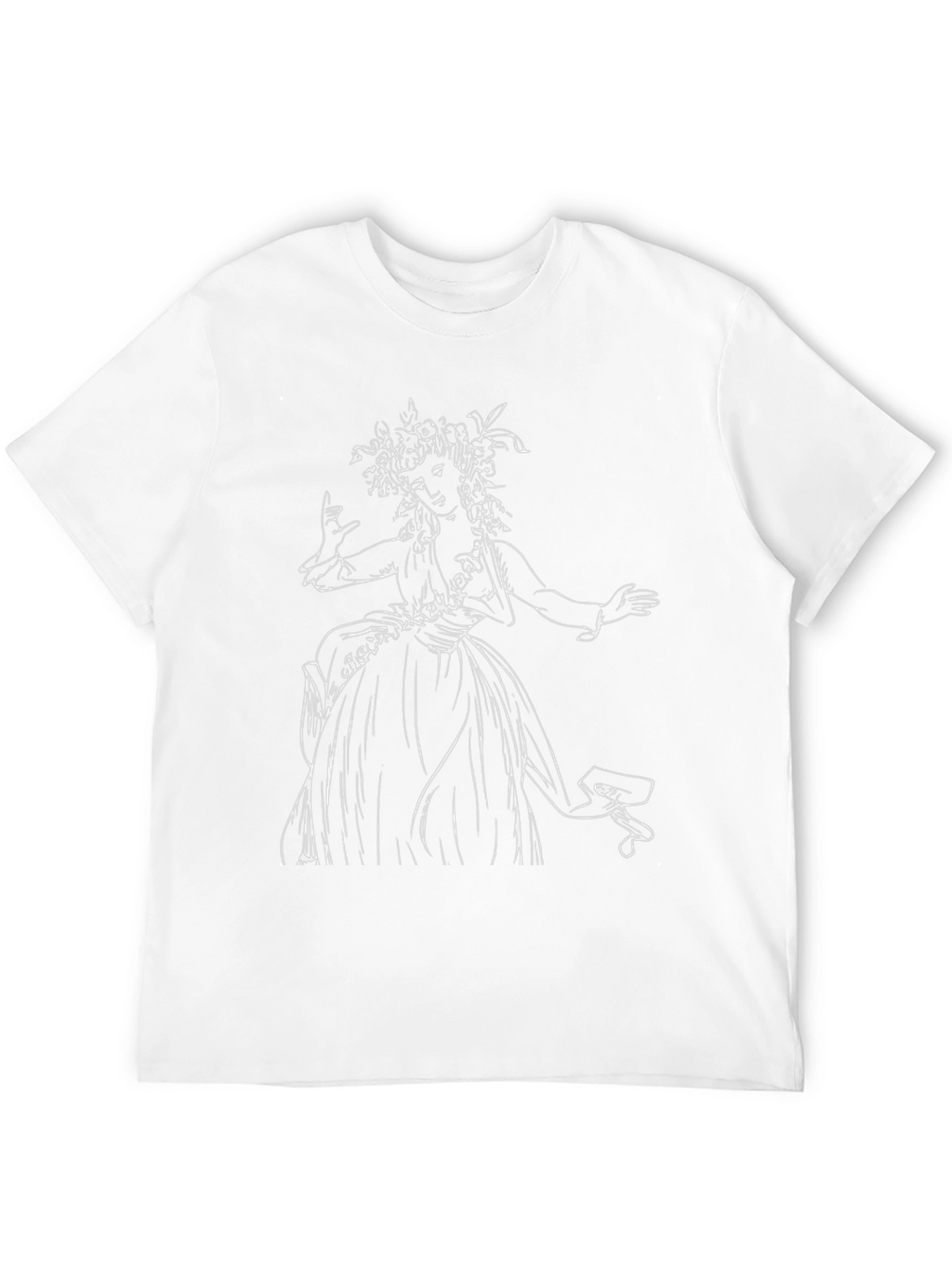 Black T-Shirt with Woman Sketch
