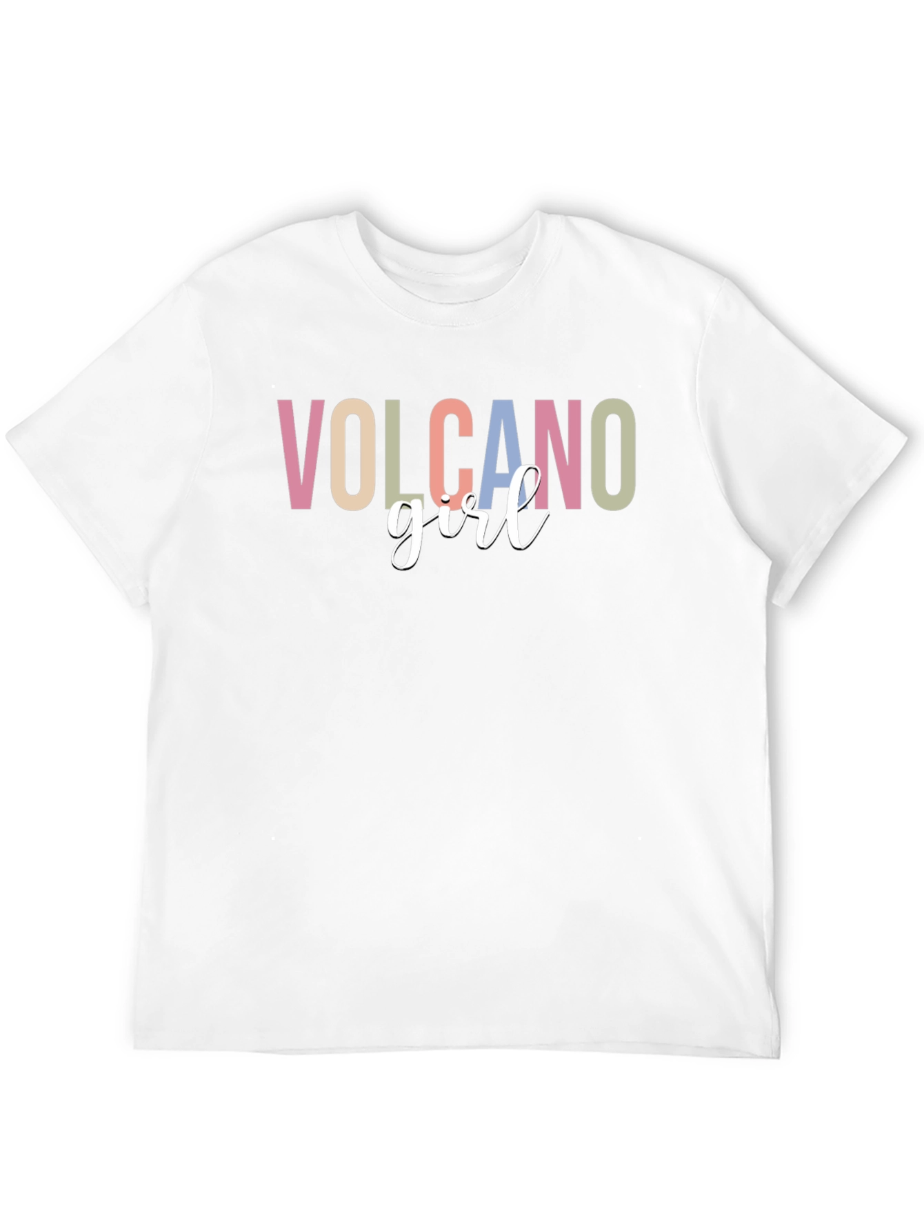 Volcano Girl Graphic T-Shirt - Trendy Crew Neck Tee