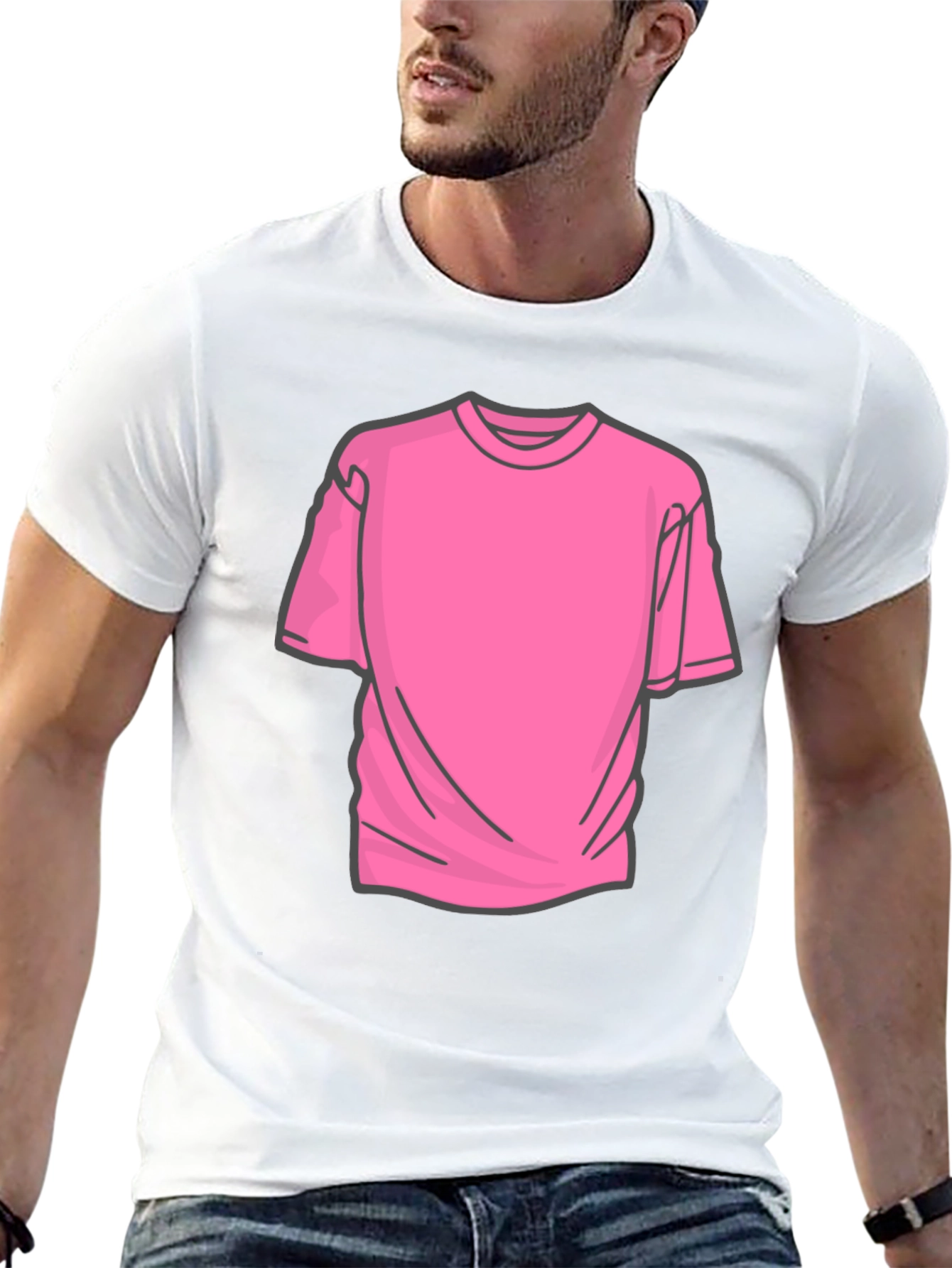 Black Tee with Pink Graphic Design
