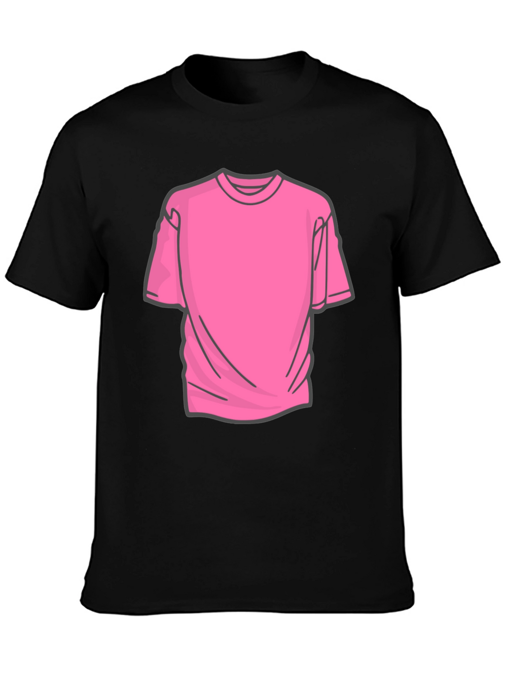 Black Tee with Pink Graphic Design