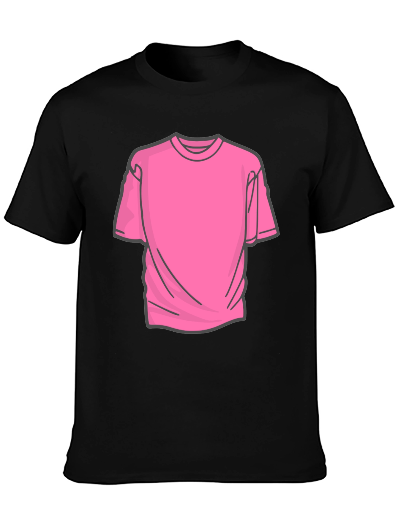 Black Tee with Pink Graphic Design