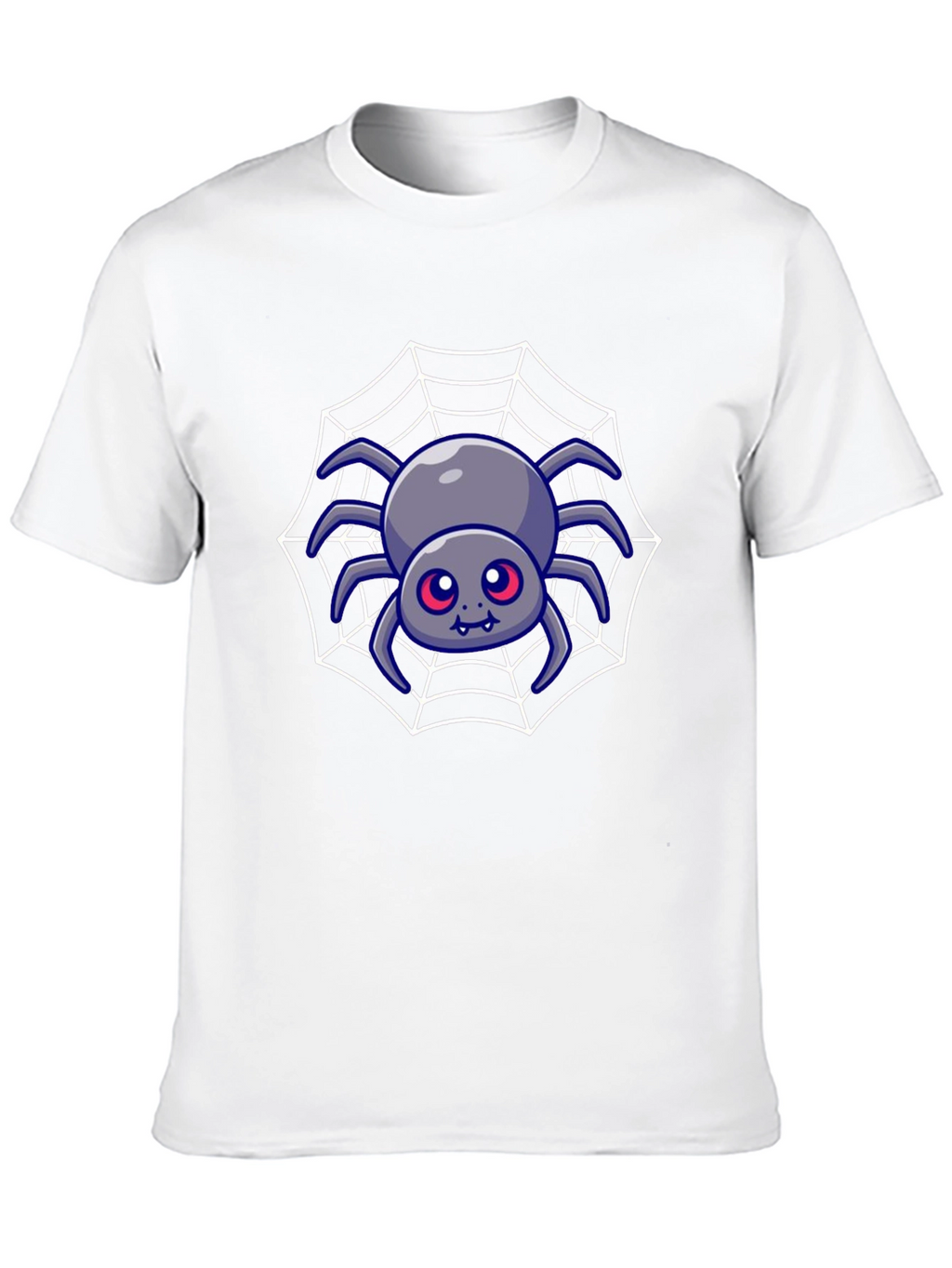 Cute Spider Web Graphic Tee - Black Cotton Blend