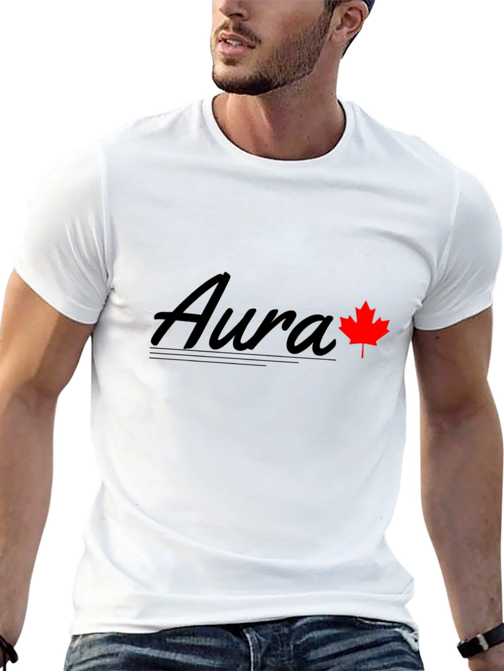 Aura Maple Leaf Graphic Tee - Black