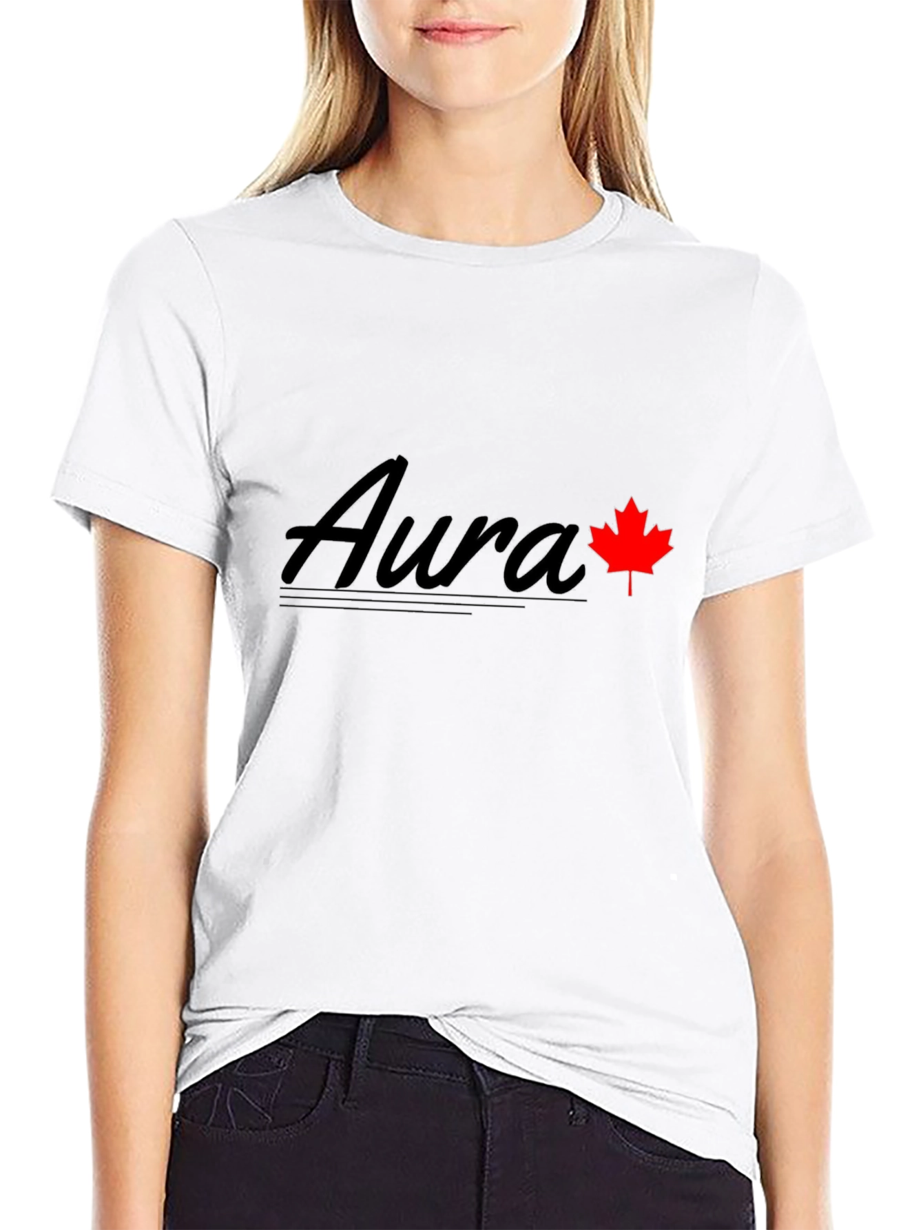 Aura Maple Leaf Graphic Tee - Black