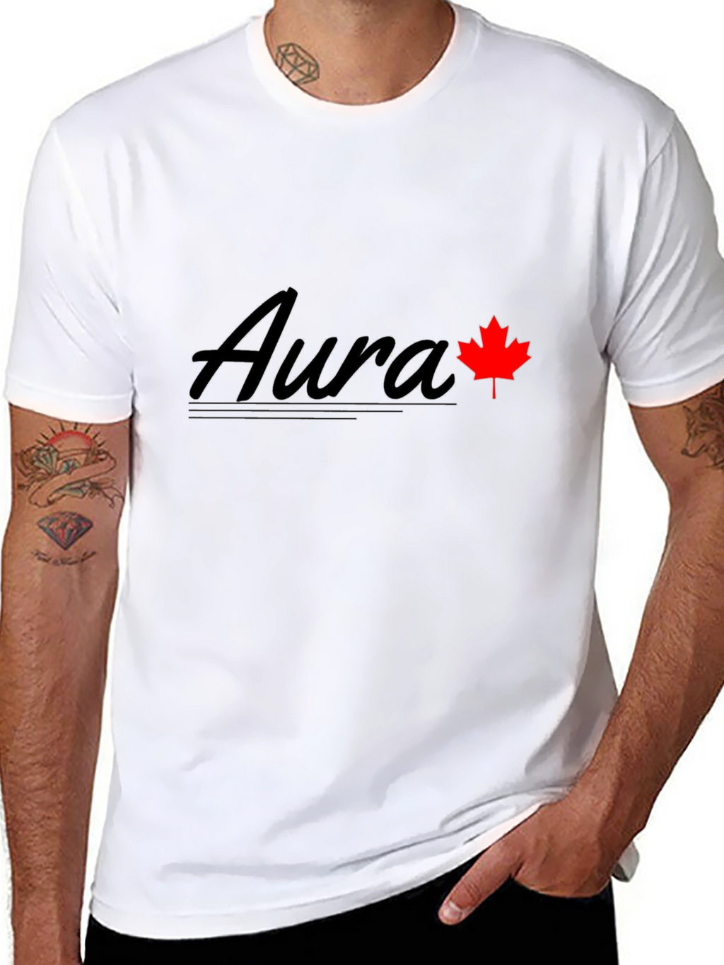 Aura Maple Leaf Graphic Tee - Black