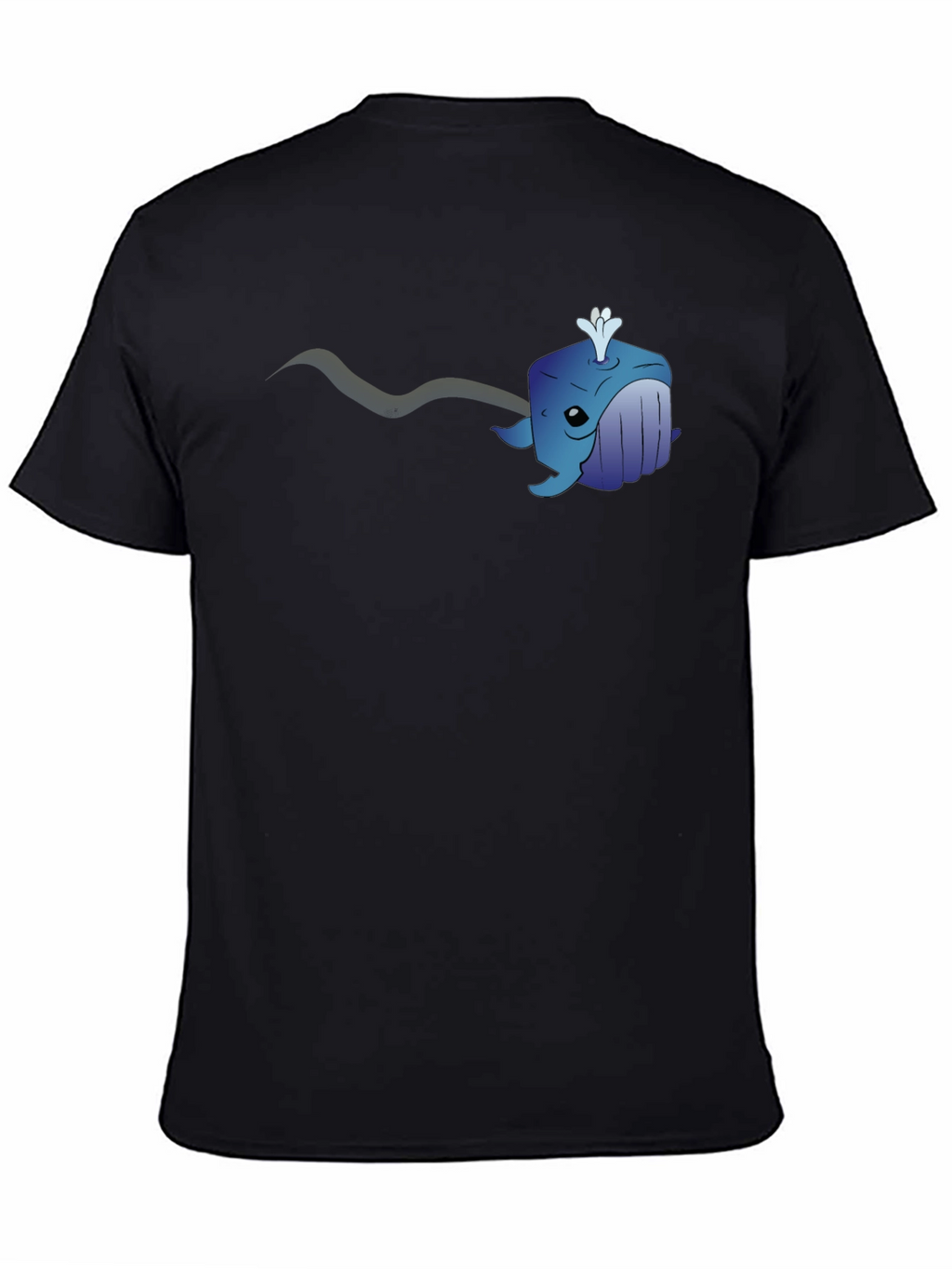 Cube Whale Graphic Tee - Black Cotton T-Shirt