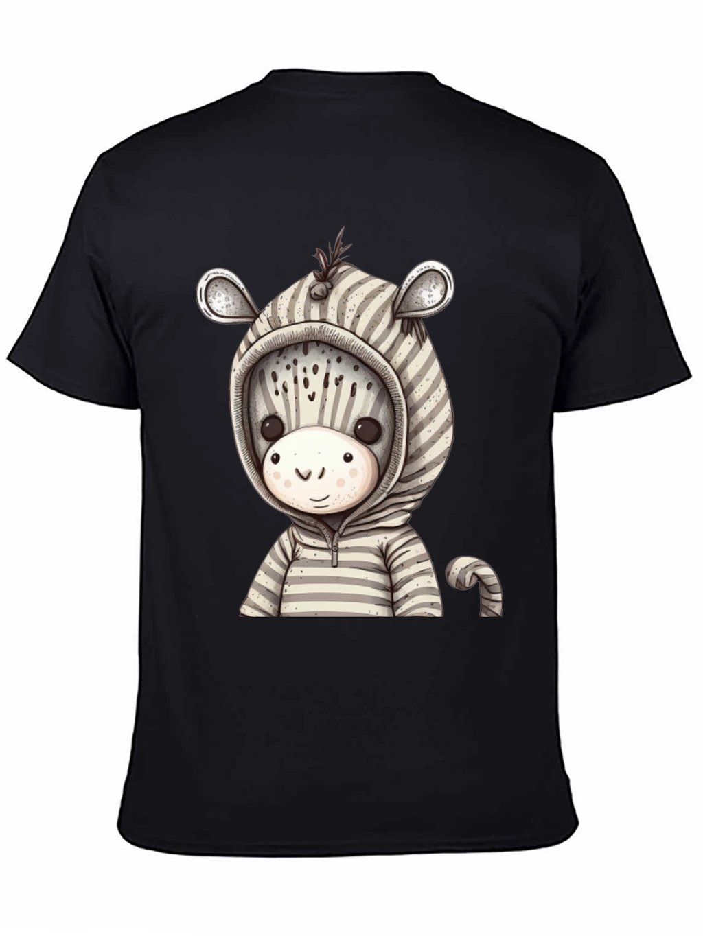 Zebra Hoodie T-Shirt: Cute Cartoon Animal Tee