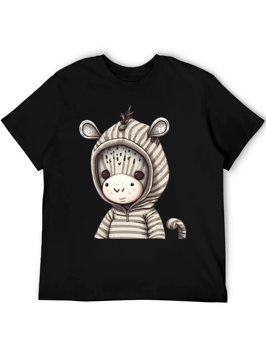 Zebra Hoodie T-Shirt: Cute Cartoon Animal Tee