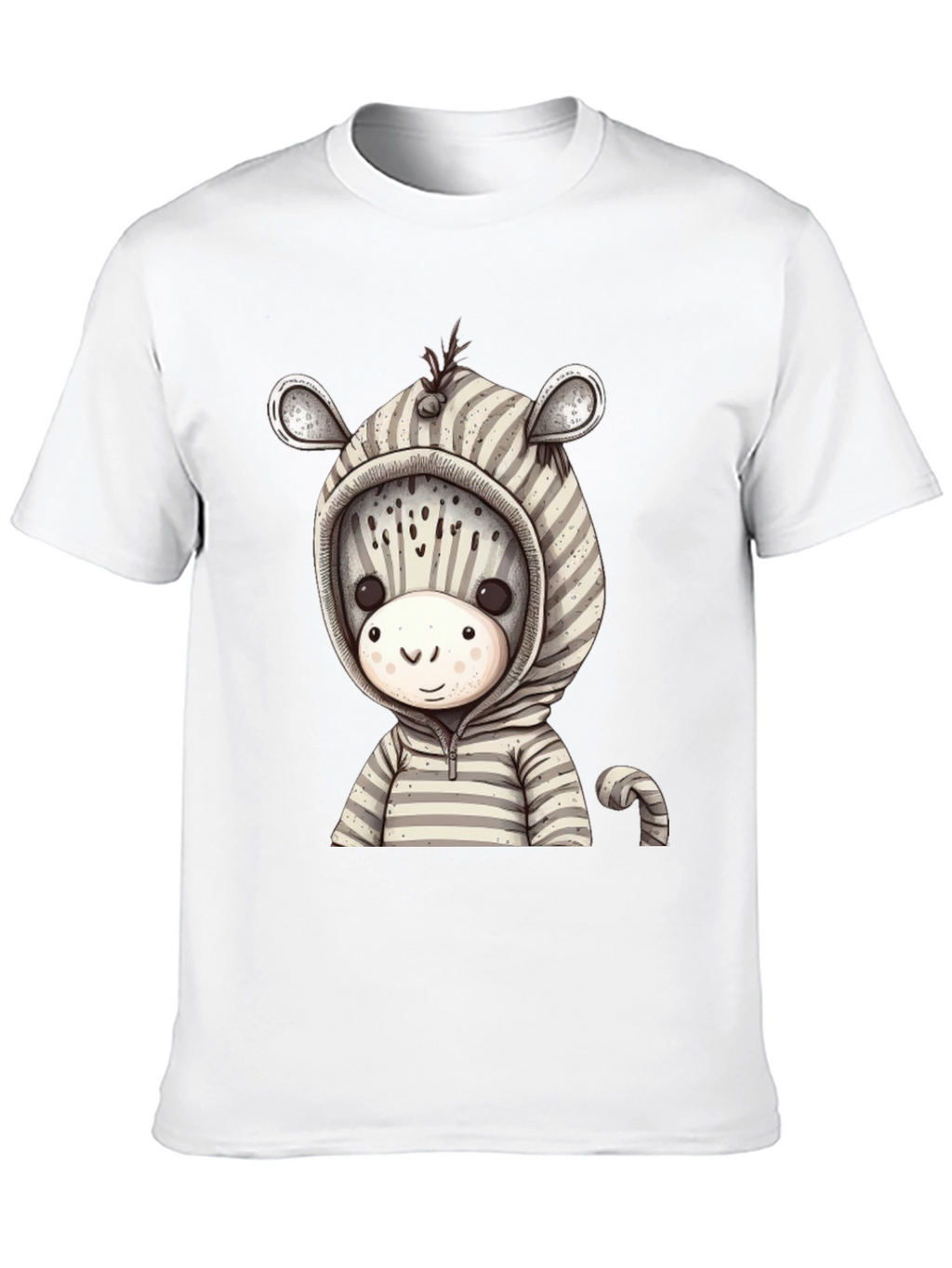 Zebra Hoodie T-Shirt: Cute Cartoon Animal Tee