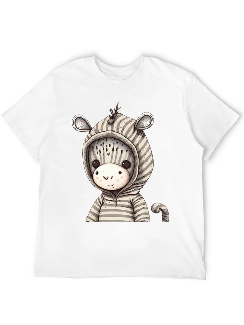 Zebra Hoodie T-Shirt: Cute Cartoon Animal Tee