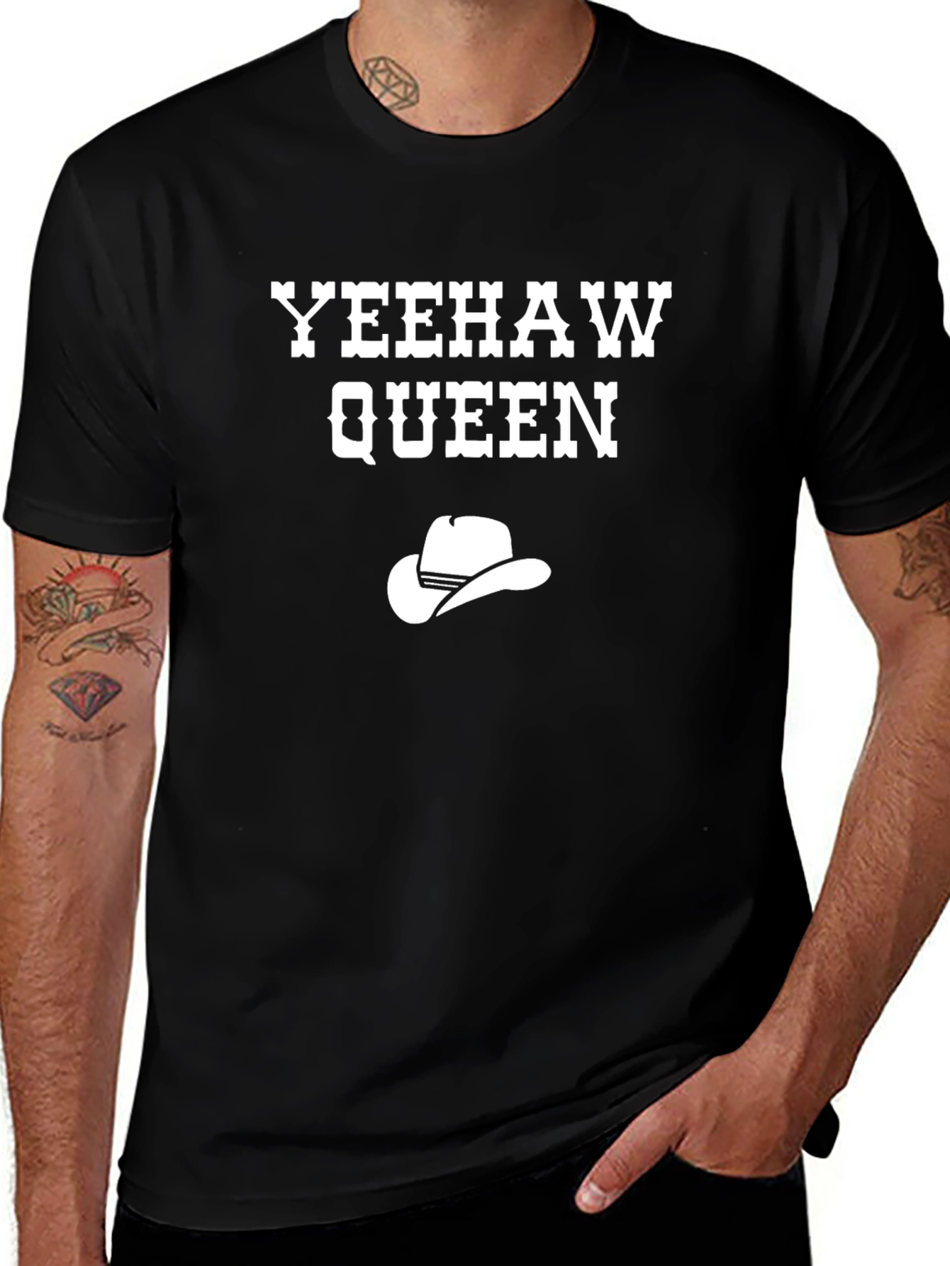 Yeehaw Queen T-Shirt - Western Style Cowboy Hat Graphic Tee