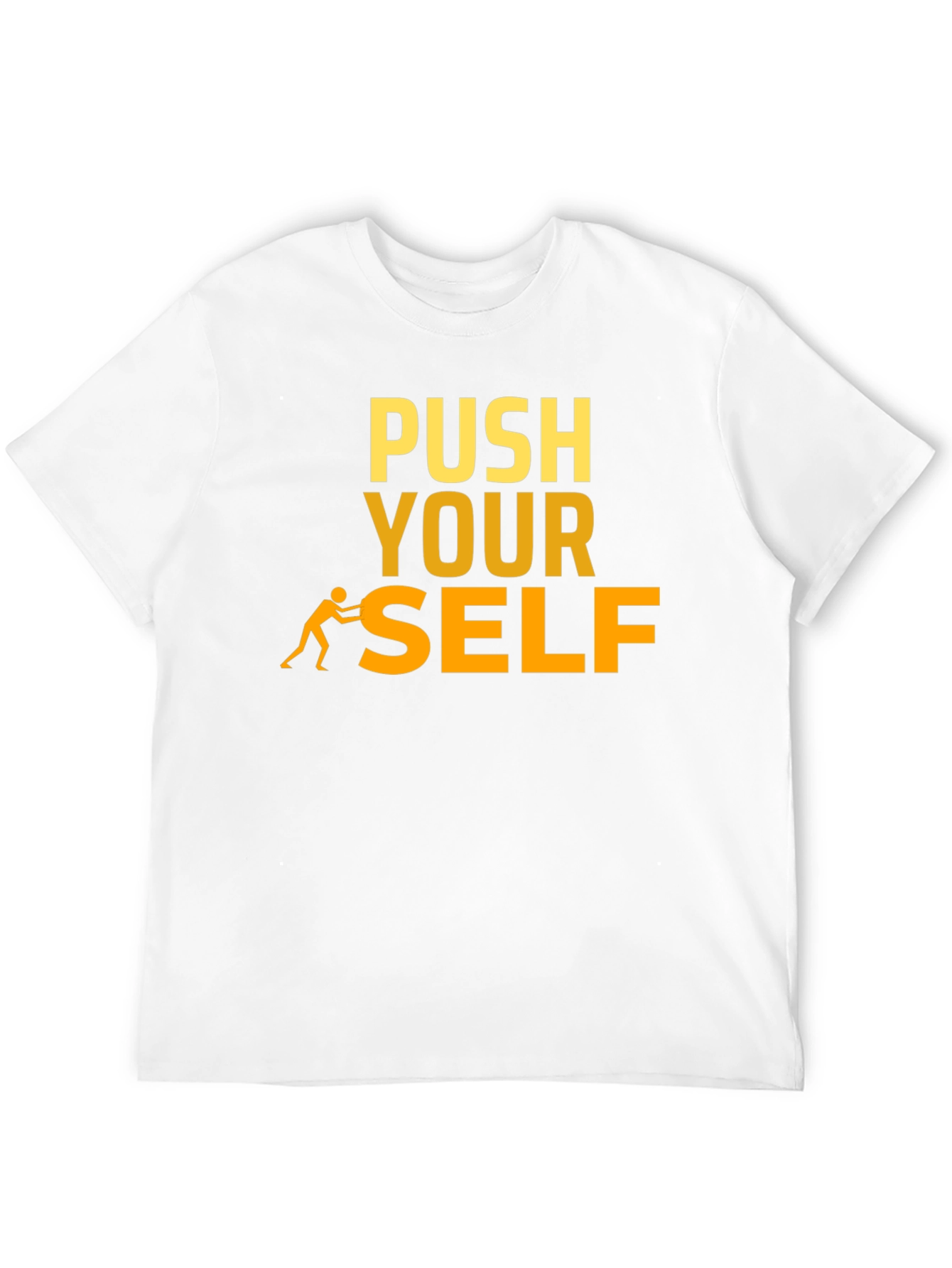Push Yourself Graphic Tee - Motivational Black T-Shirt