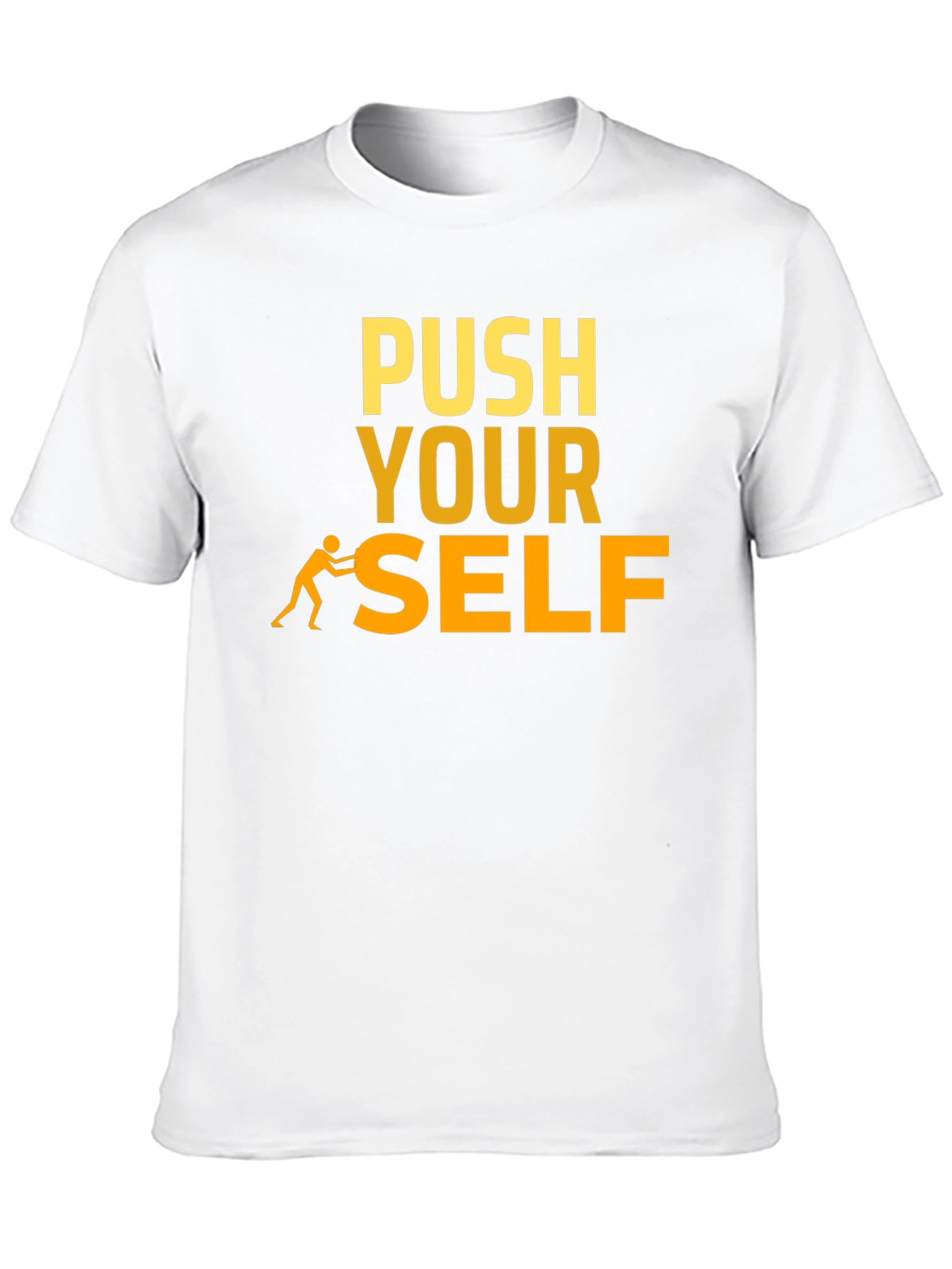 Push Yourself Graphic Tee - Motivational Black T-Shirt