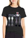 Abstract Figure Graphic Black T-Shirt