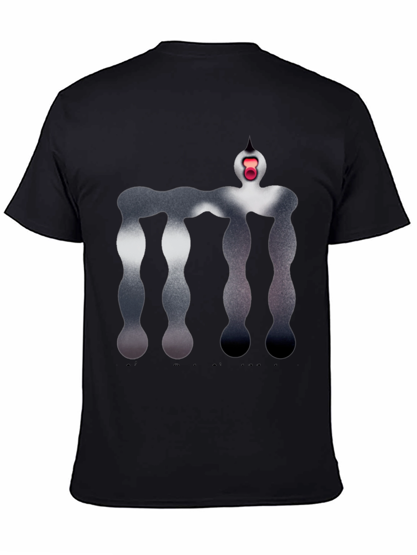 Abstract Figure Graphic Black T-Shirt