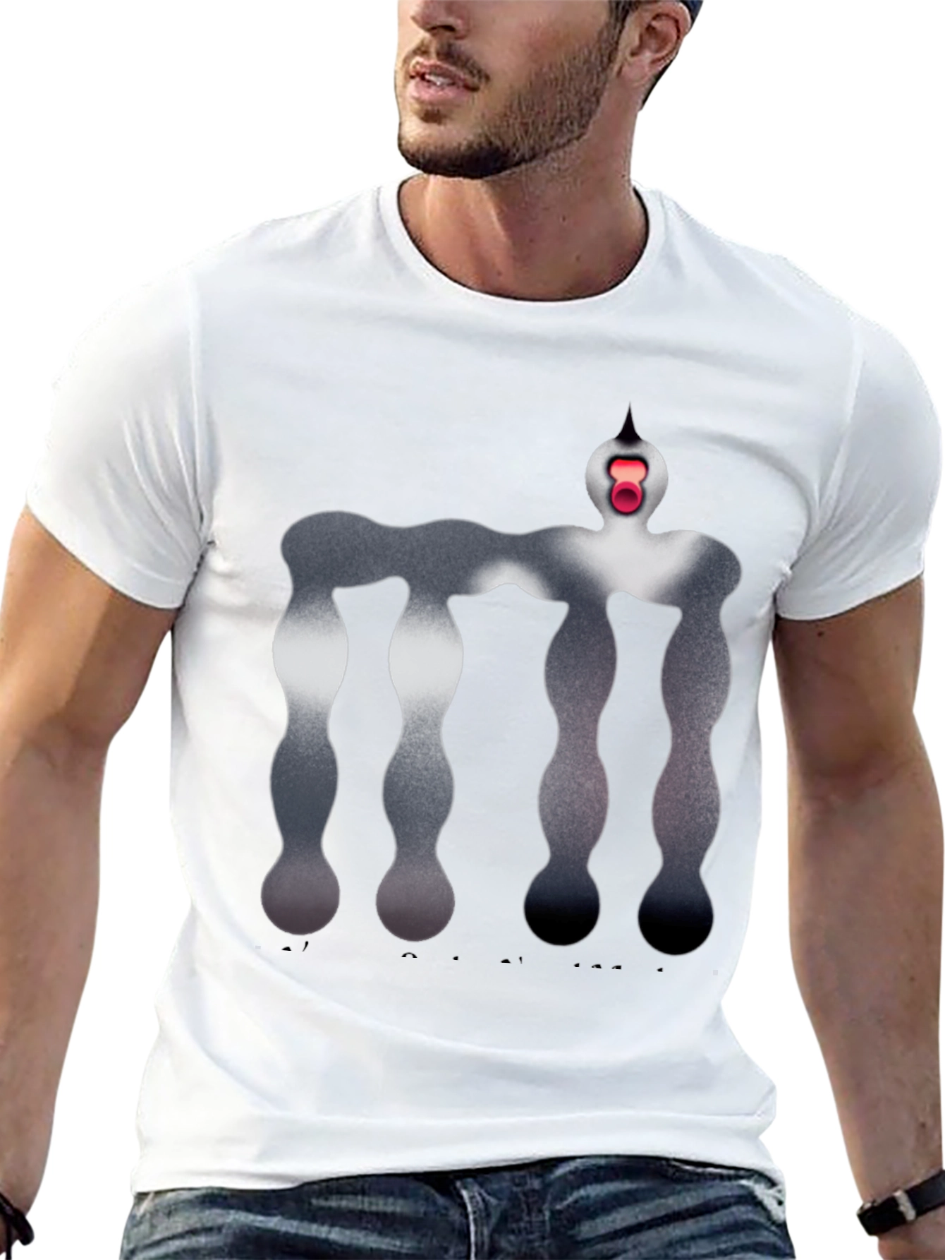 Abstract Figure Graphic Black T-Shirt