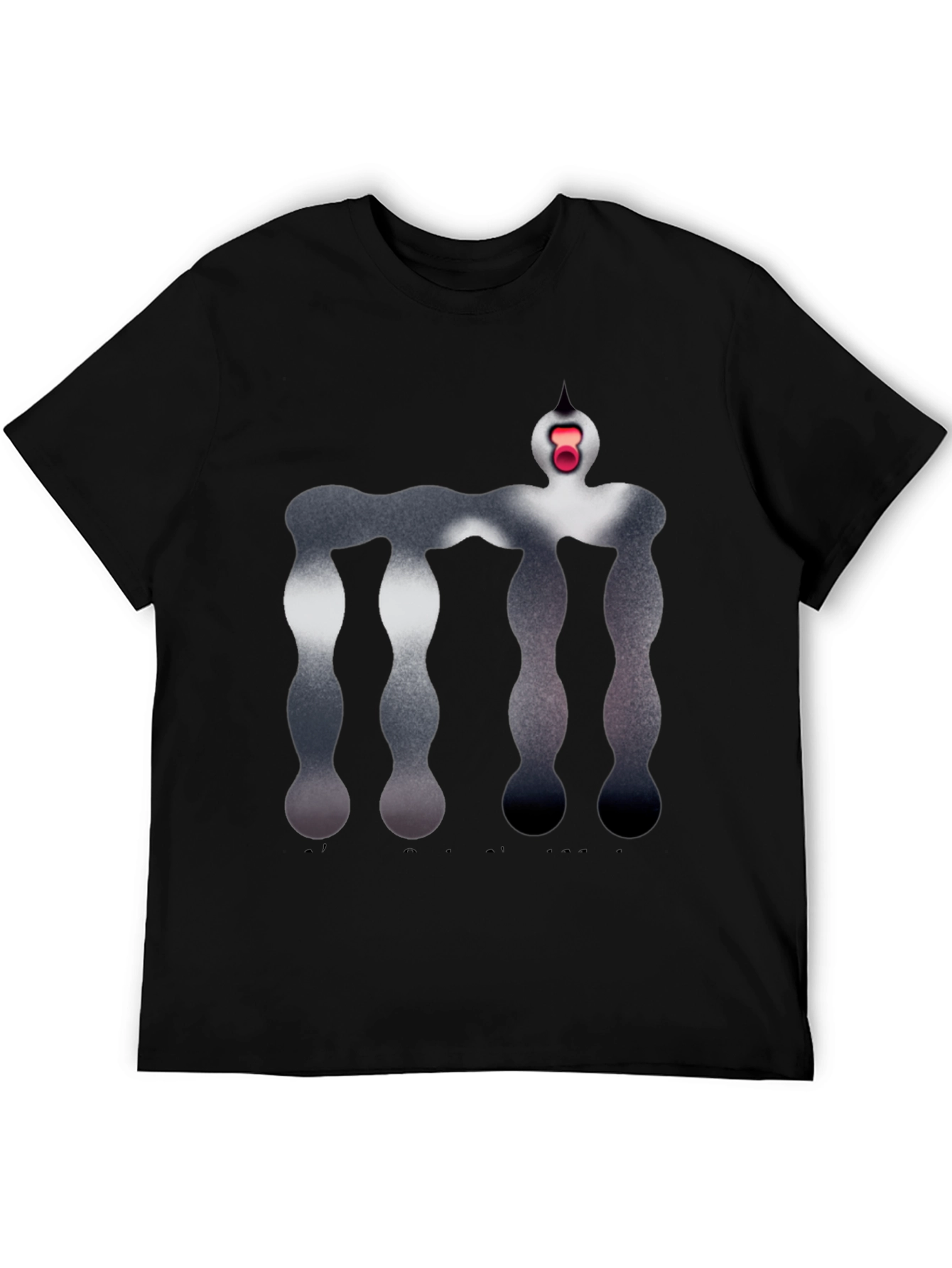 Abstract Figure Graphic Black T-Shirt