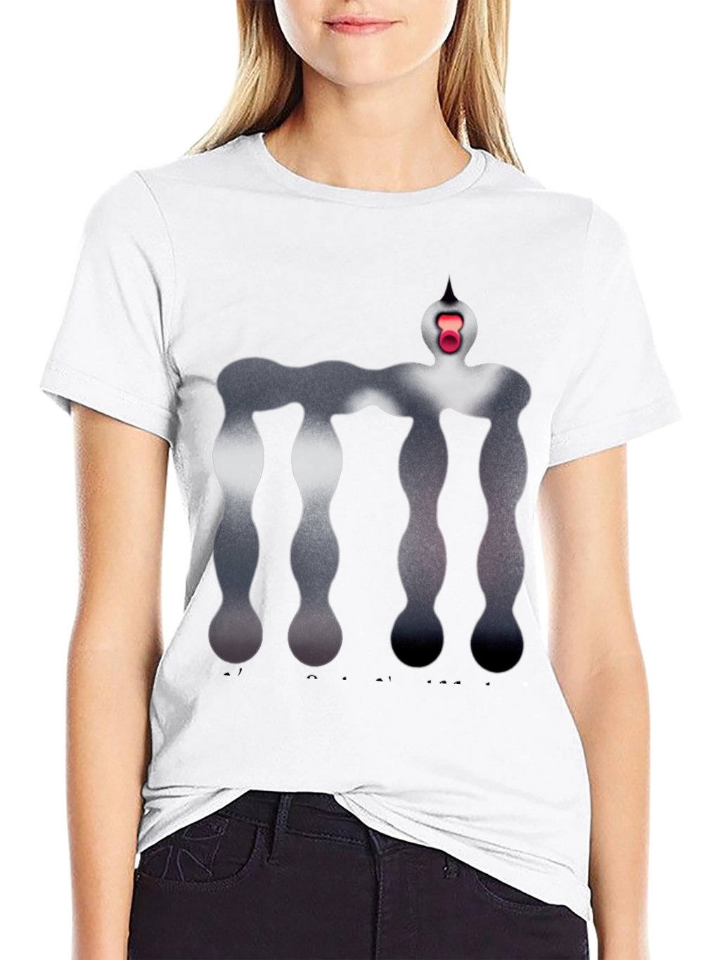Abstract Figure Graphic Black T-Shirt