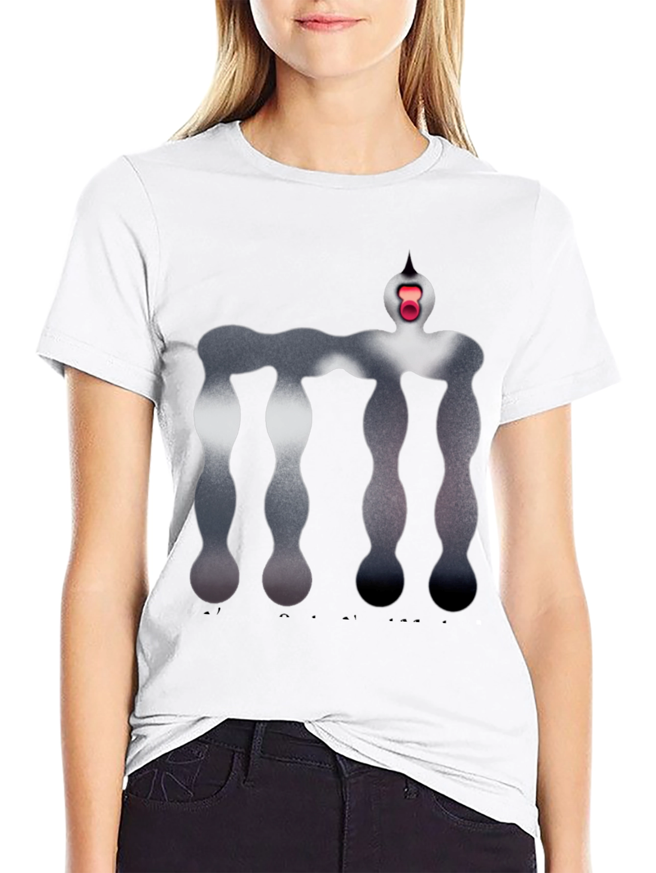 Abstract Figure Graphic Black T-Shirt