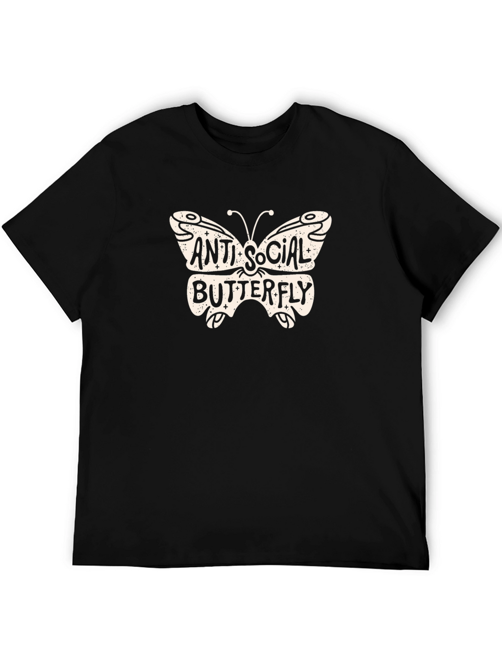Anti-Social Butterfly Graphic Tee - Trendy Comfort