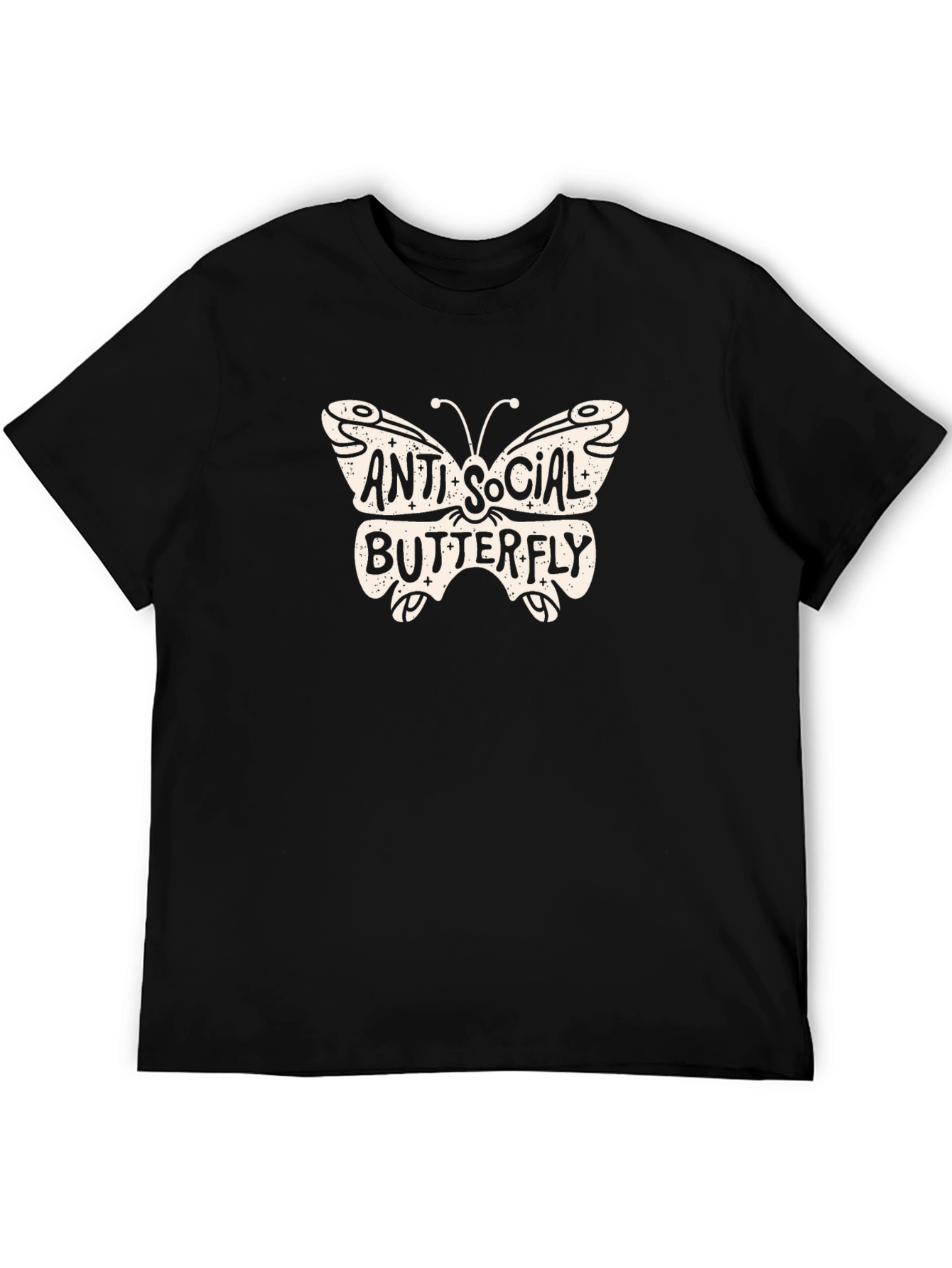 Anti-Social Butterfly Graphic Tee - Trendy Comfort