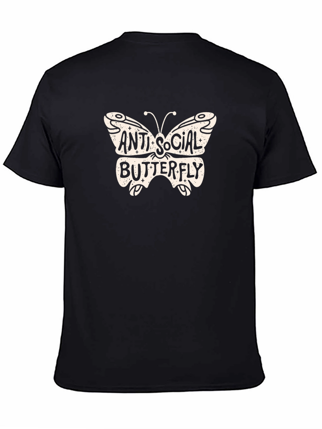Anti-Social Butterfly Graphic Tee - Trendy Comfort
