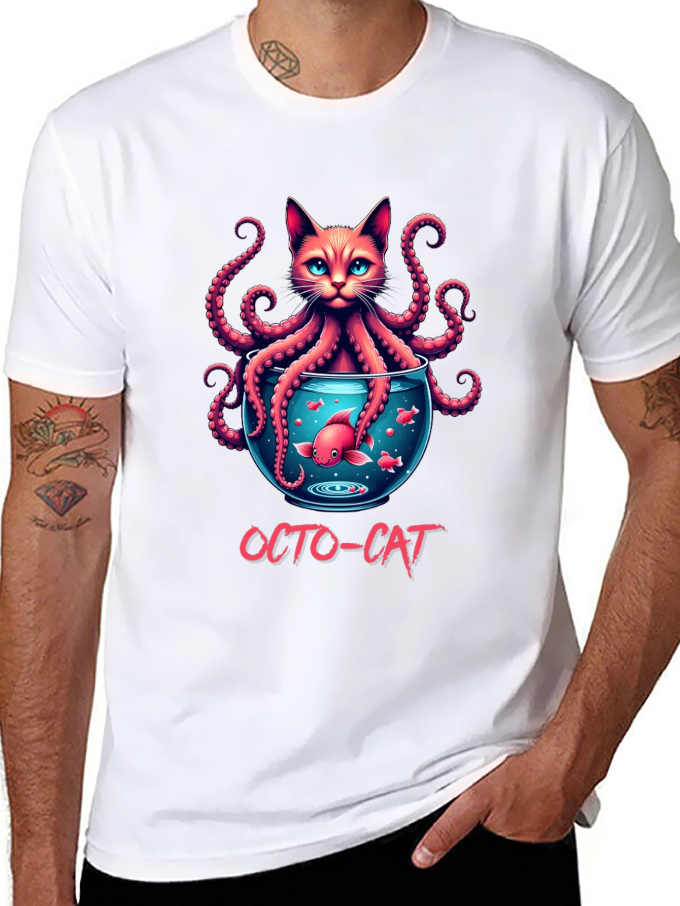 Octo-Cat Graphic T-Shirt - Unique Design