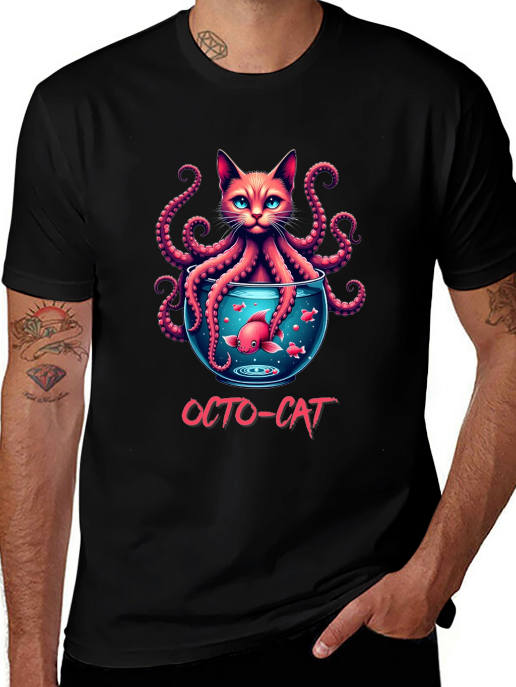 Octo-Cat Graphic T-Shirt - Unique Design