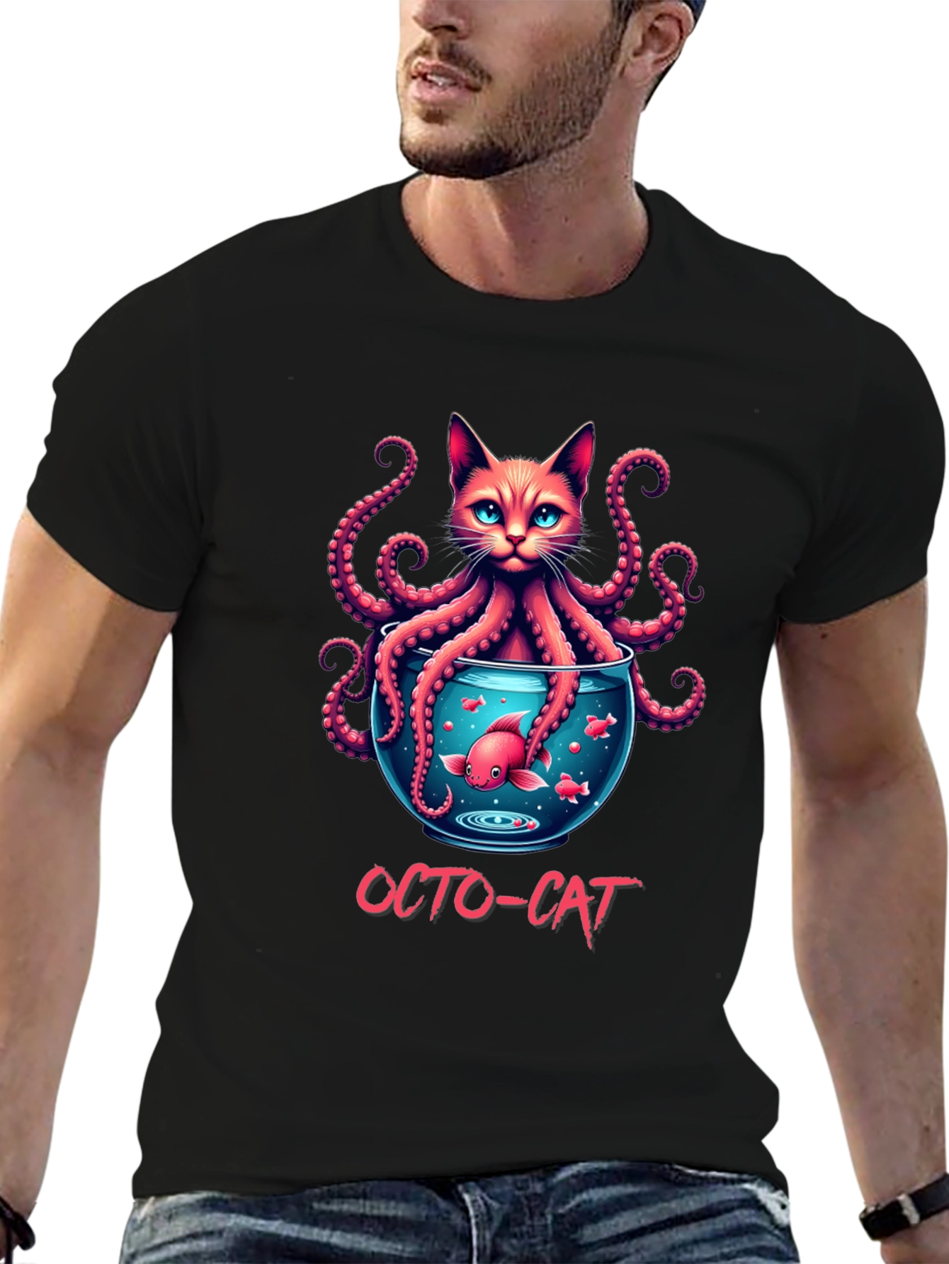 Octo-Cat Graphic T-Shirt - Unique Design