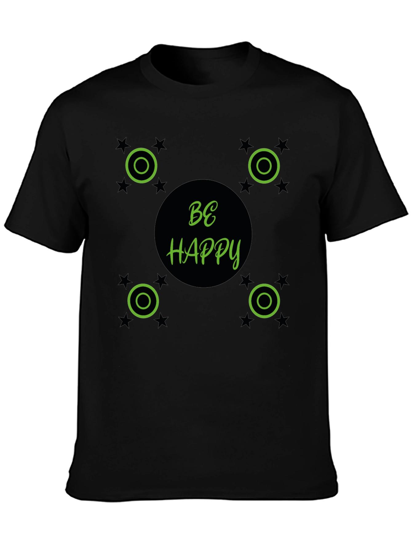 Be Happy Graphic Tee - Mens Black T-Shirt