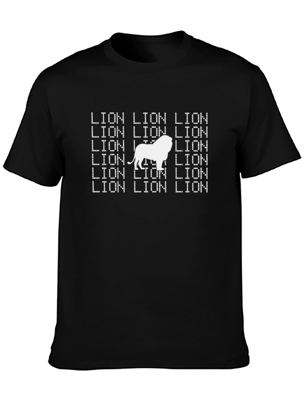 Lion Text Graphic T-Shirt - Bold Animal Print Tee