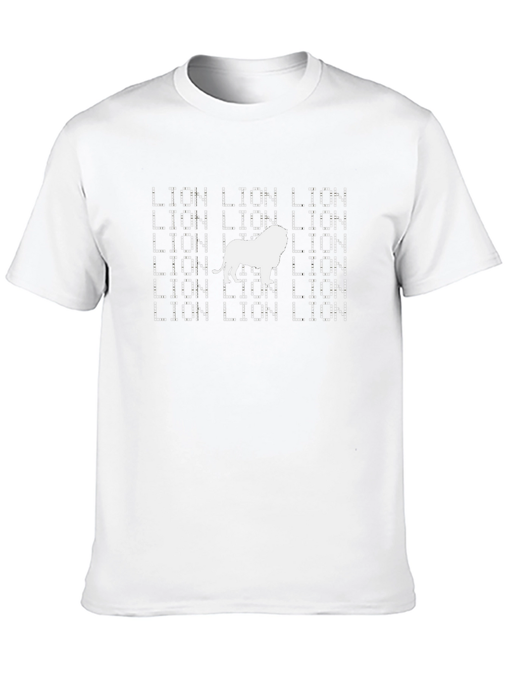 Lion Text Graphic T-Shirt - Bold Animal Print Tee