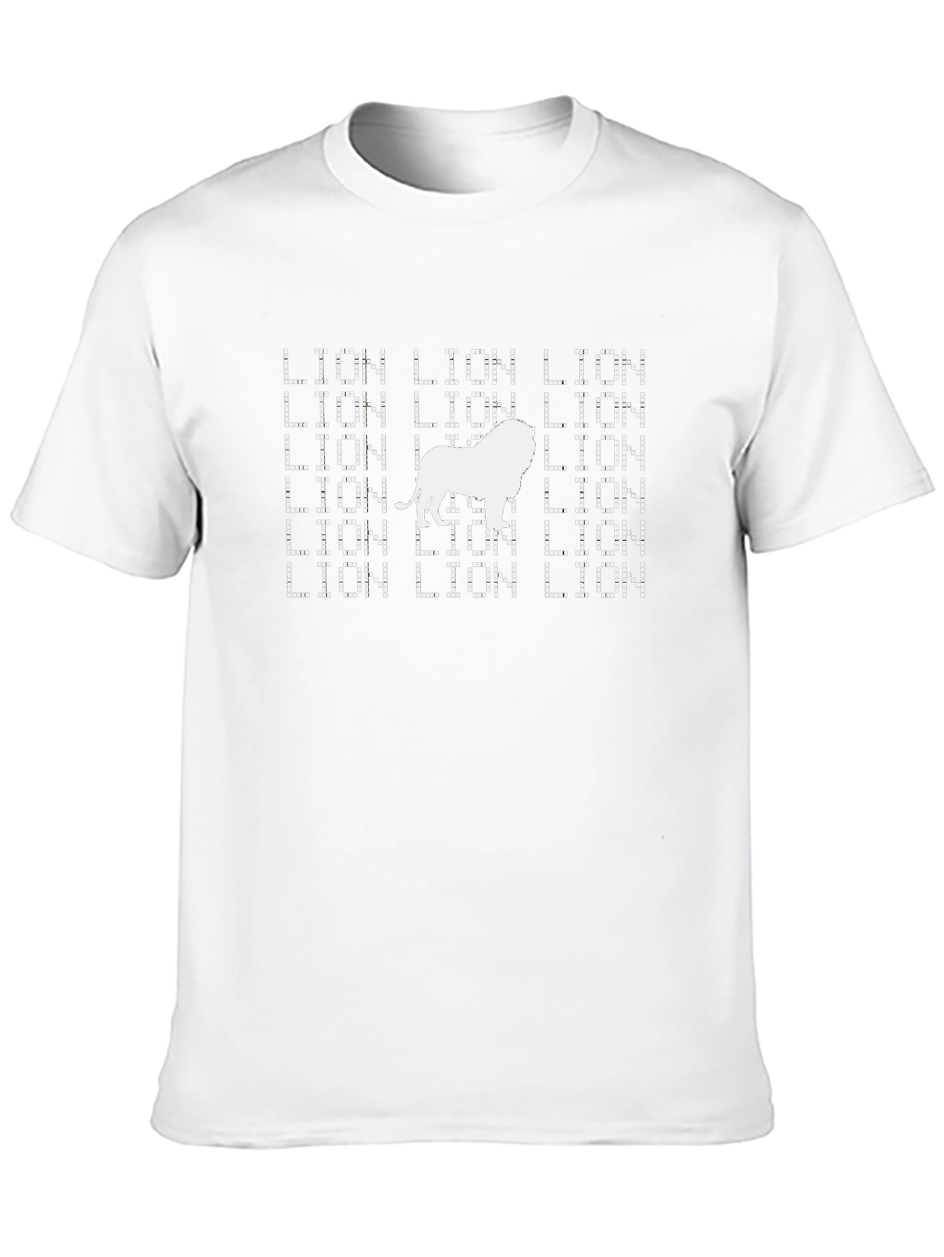 Lion Text Graphic T-Shirt - Bold Animal Print Tee