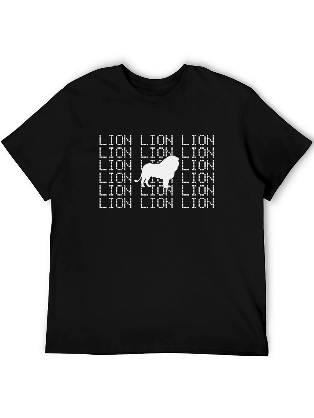 Lion Text Graphic T-Shirt - Bold Animal Print Tee