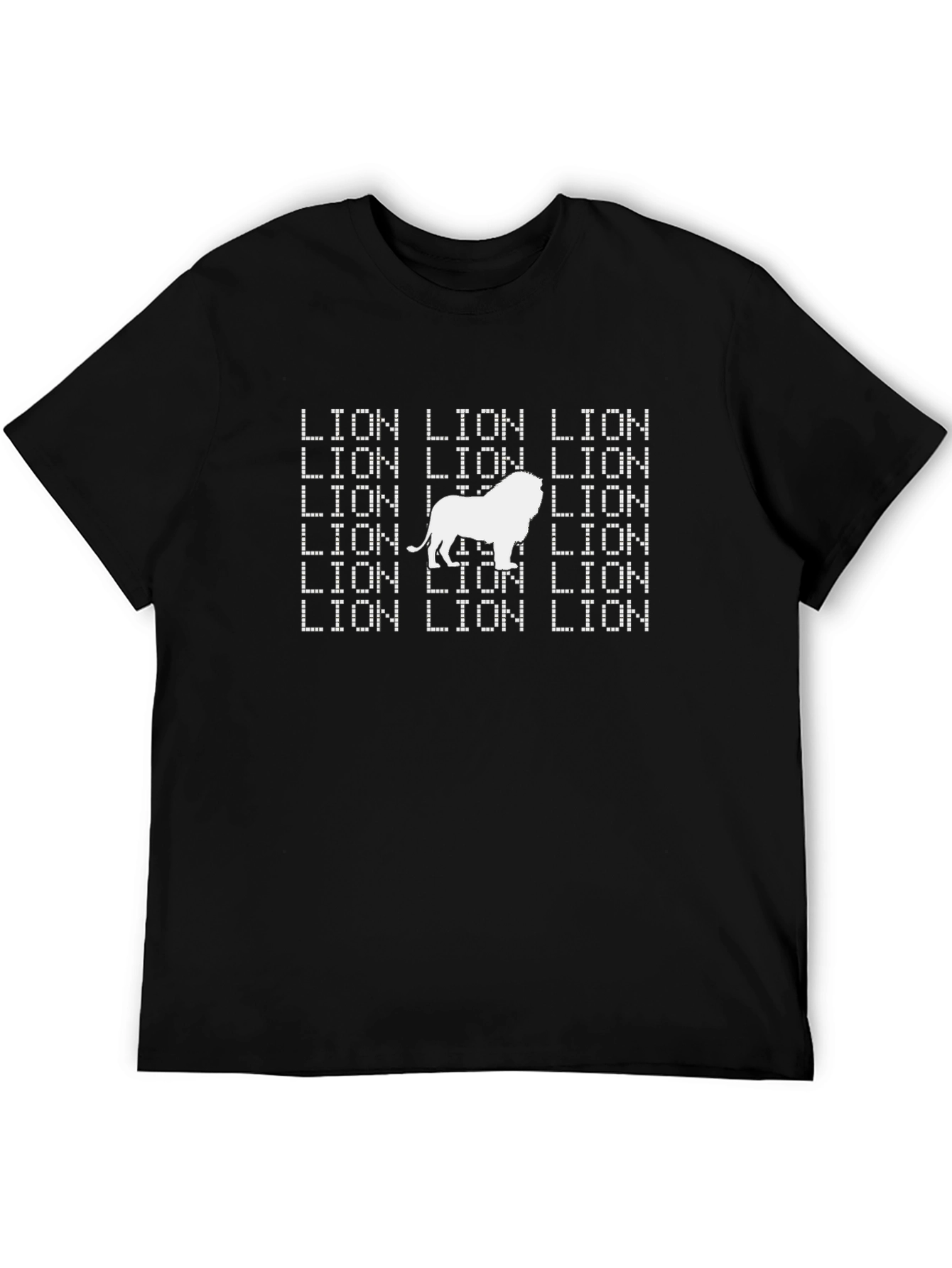 Lion Text Graphic T-Shirt - Bold Animal Print Tee