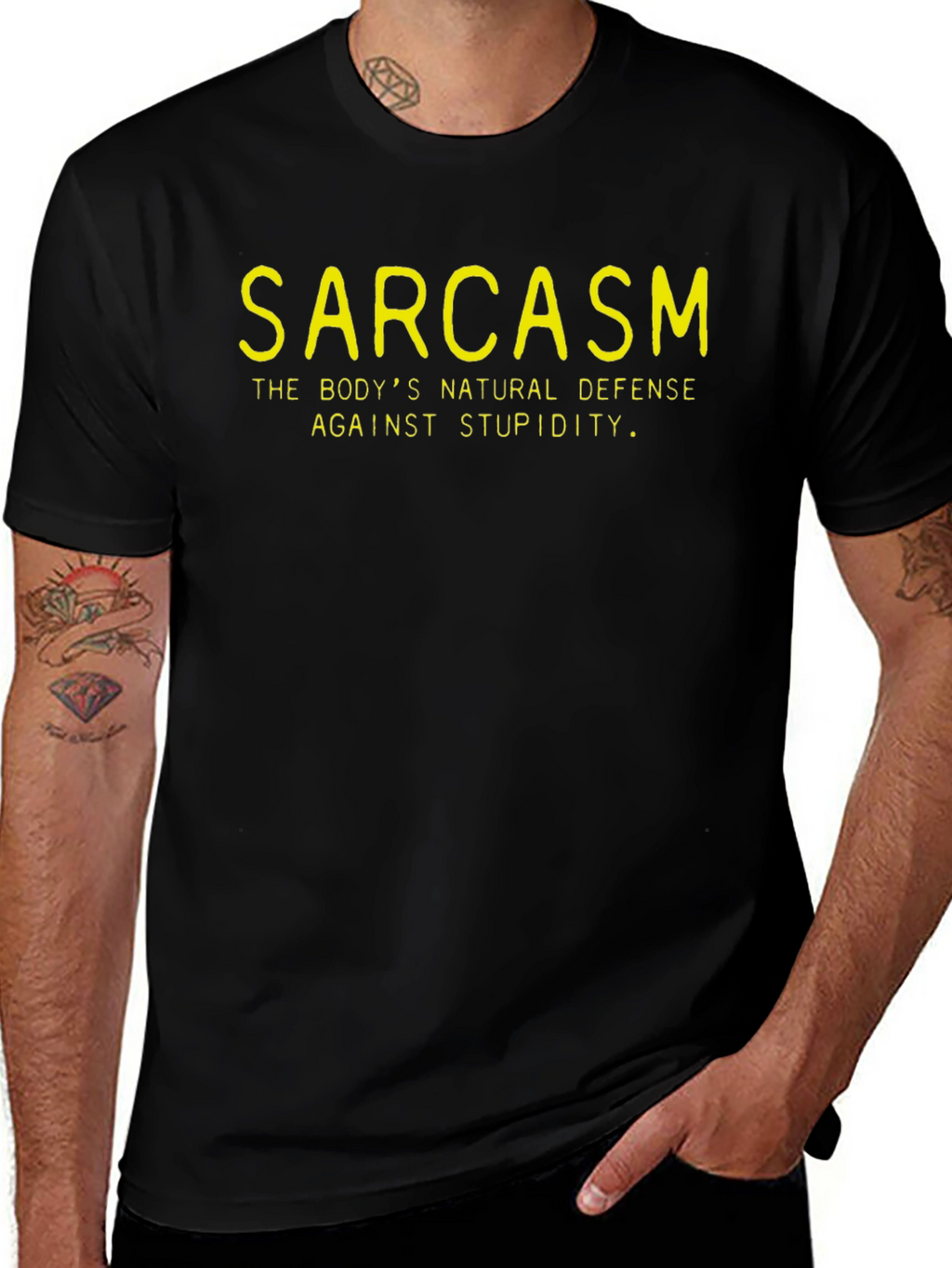 Sarcasm Defense T-Shirt - Black Graphic Tee