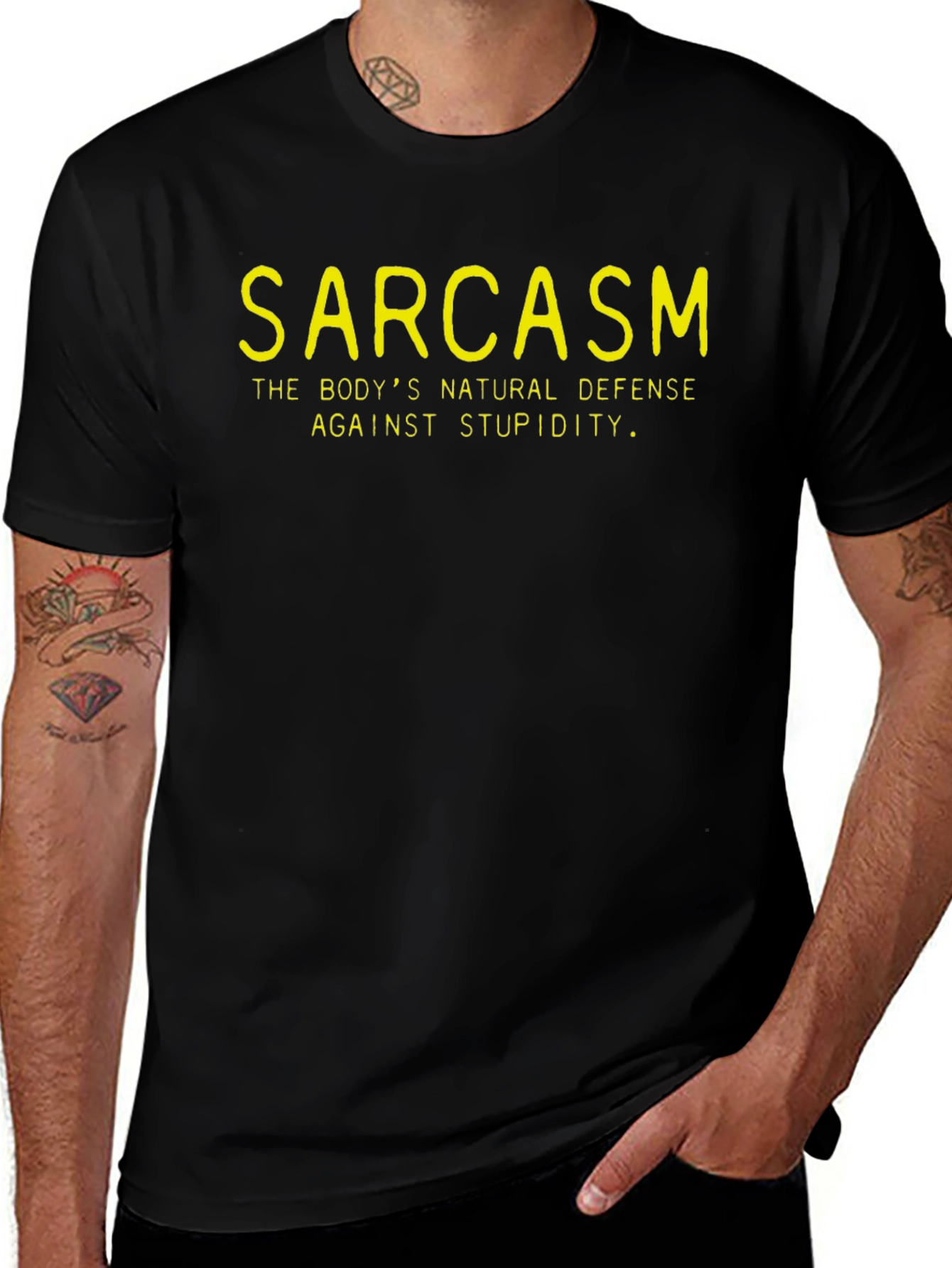 Sarcasm Defense T-Shirt - Black Graphic Tee