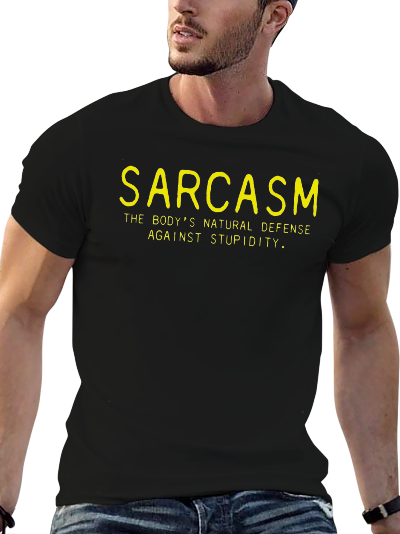 Sarcasm Defense T-Shirt - Black Graphic Tee