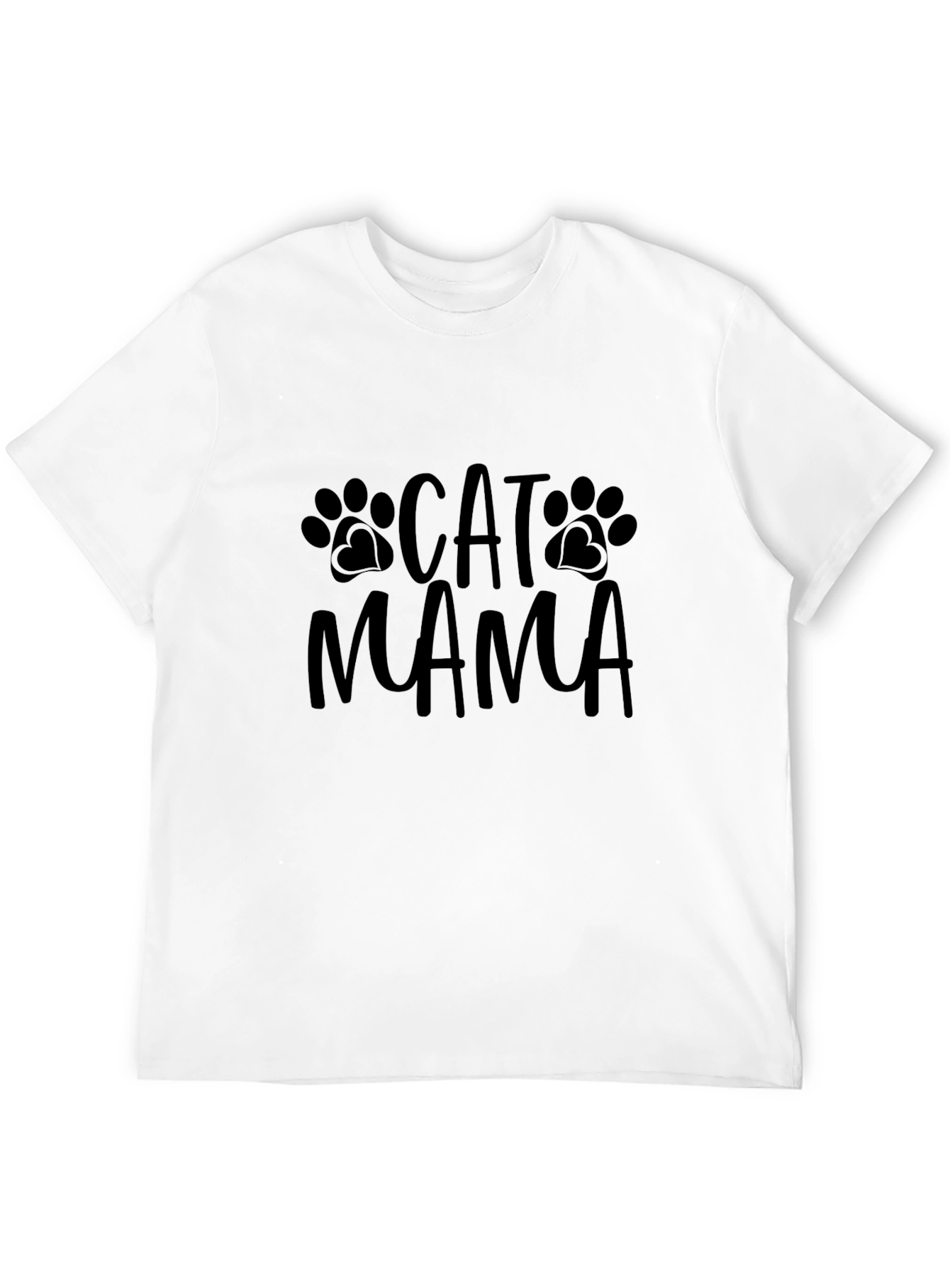 Cat Mama Graphic Tee - Black Casual Fit