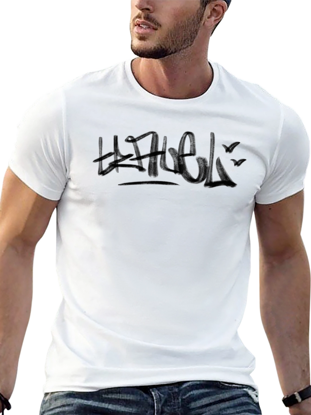 Bold Graphic Black Tee - Street Style
