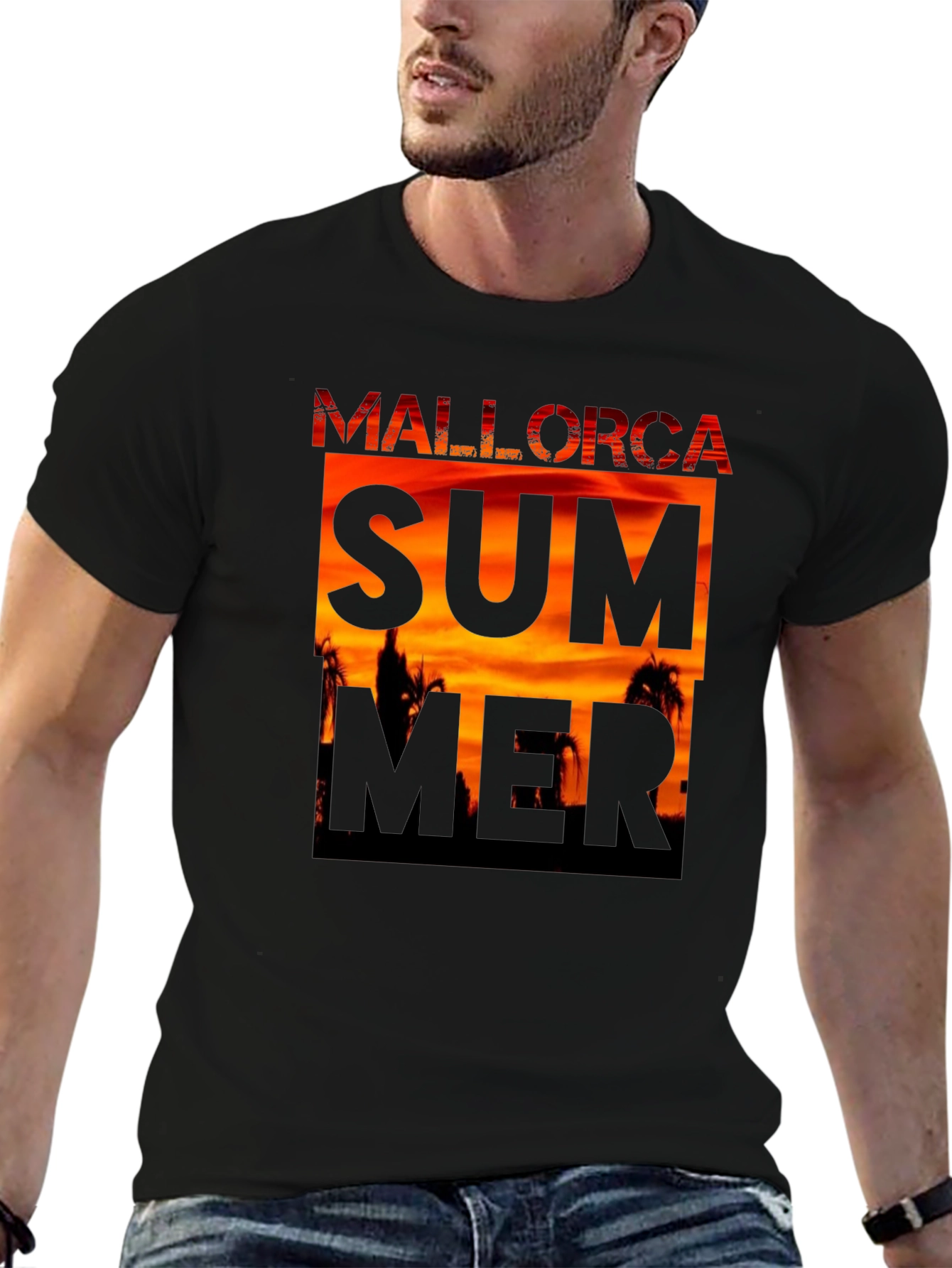 Mallorca Summer Graphic Tee - Black