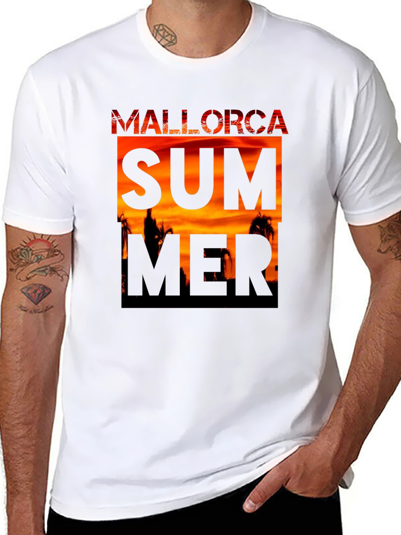 Mallorca Summer Graphic Tee - Black