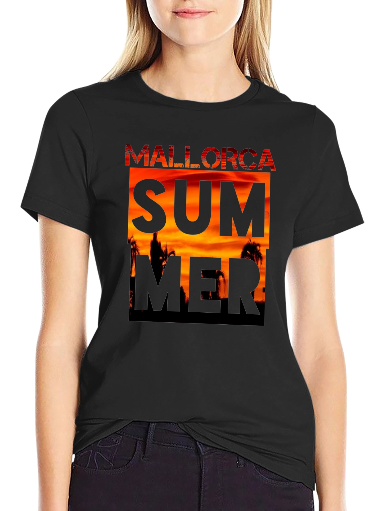 Mallorca Summer Graphic Tee - Black