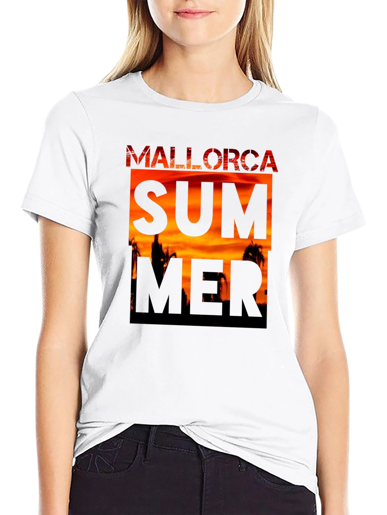 Mallorca Summer Graphic Tee - Black